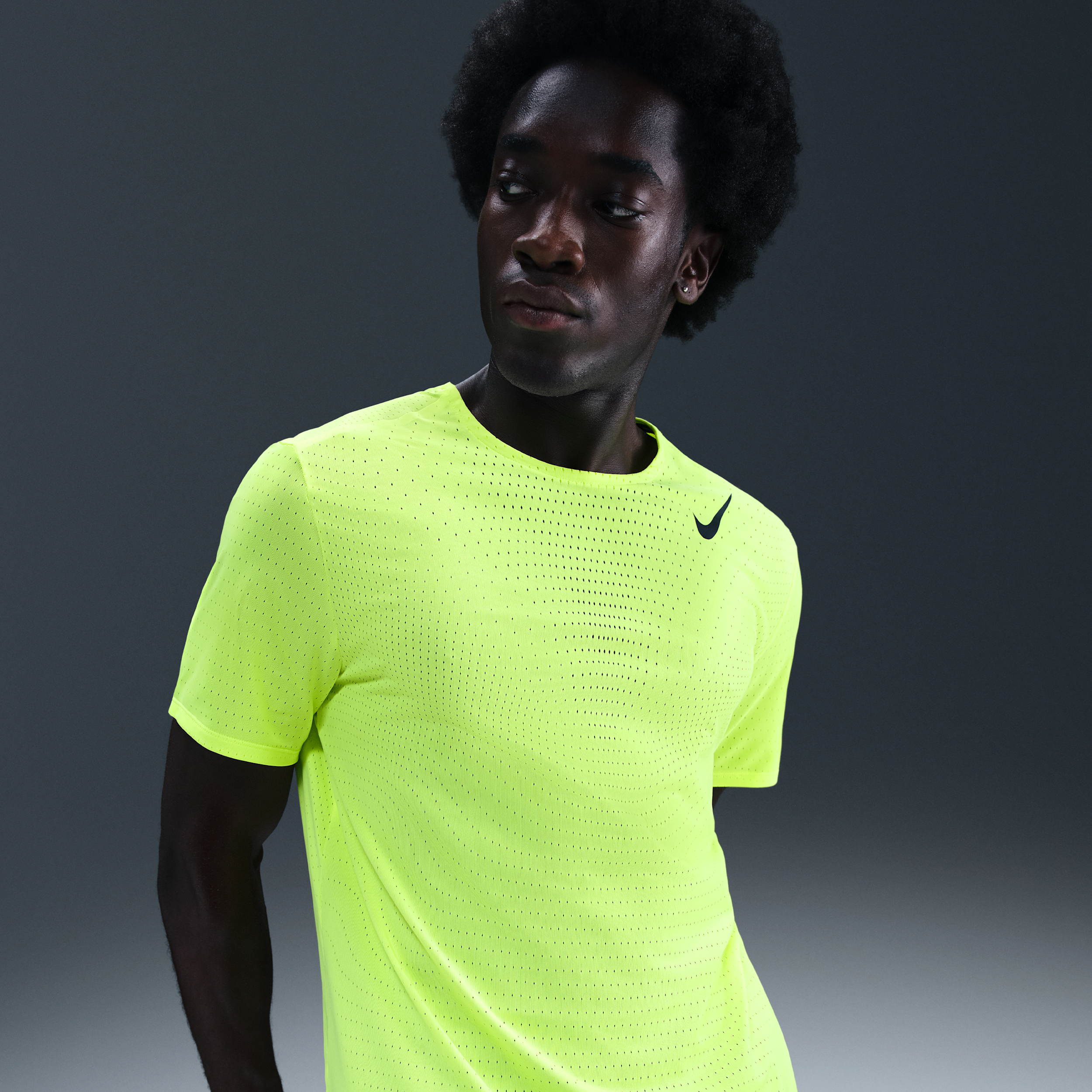 Nike AeroSwift Men's Dri-FIT ADV Short-Sleeve Running Top - Yellow - Polyester