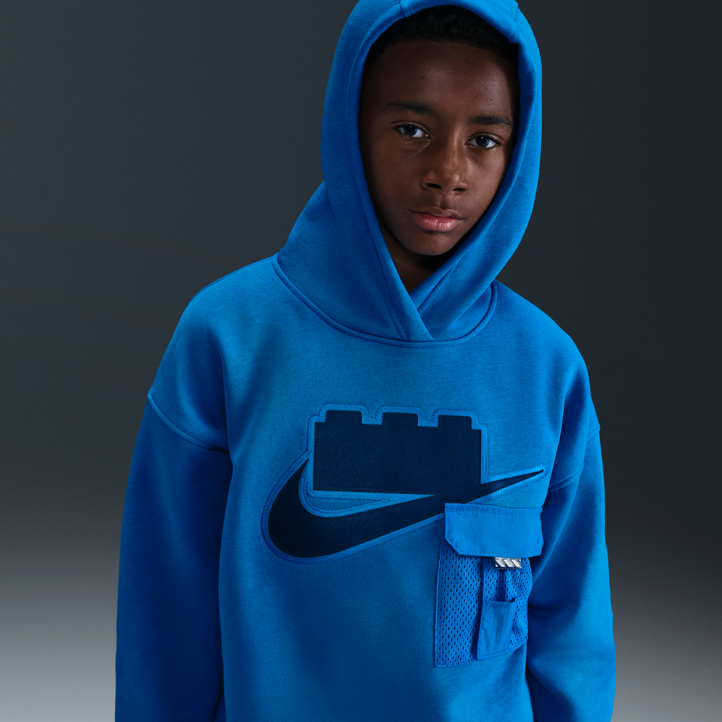 Thumbnail - Nike x LEGO® Kollektion Oversize-Hoodie (ältere Kinder) - Blau