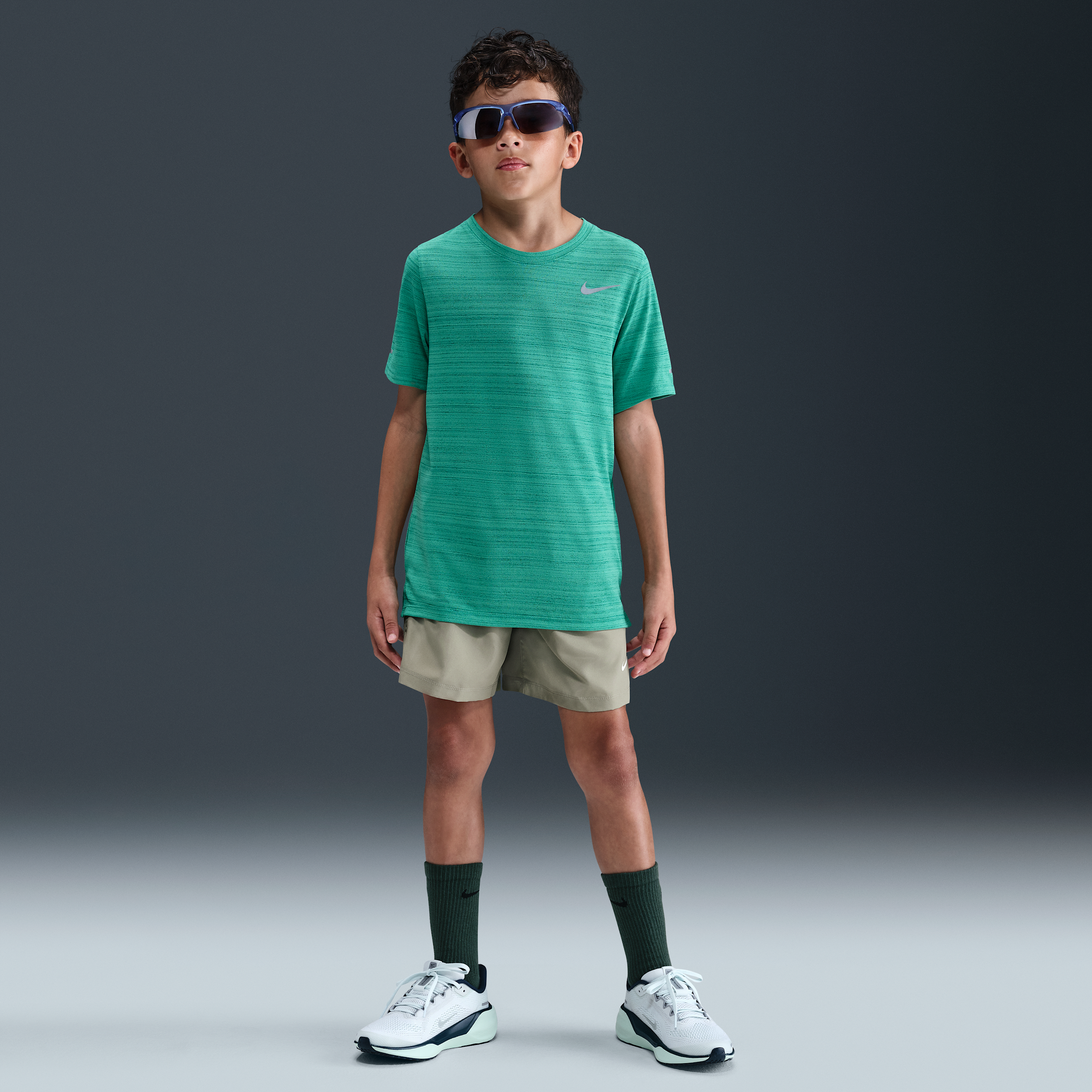 Nike Multi Older Kids Dri-FIT Training Shorts - Green - Polyester - 50% Recycled Polyester