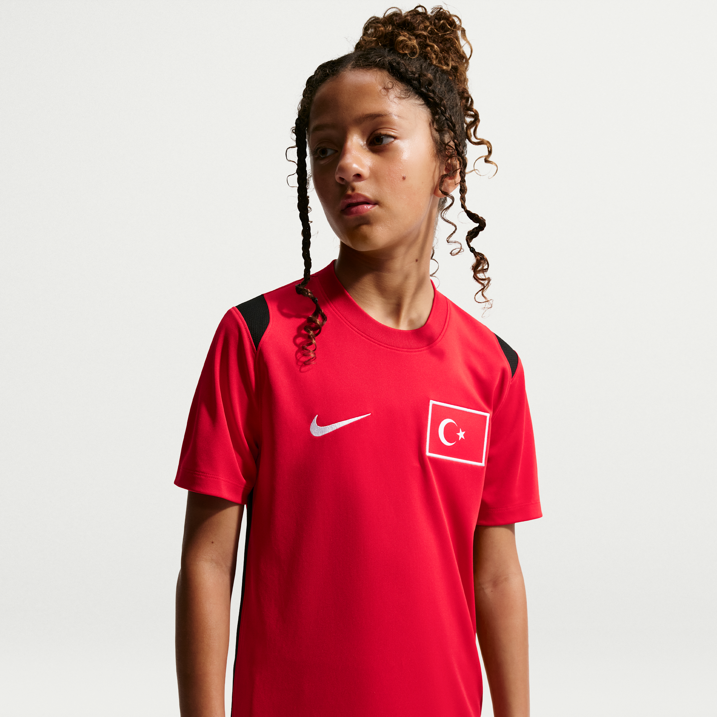 Tyrkiet 2026 Academy Pro kortærmet trøje Nike Dri-FIT fodboldtrøje med korte ærmer til større børn - rød