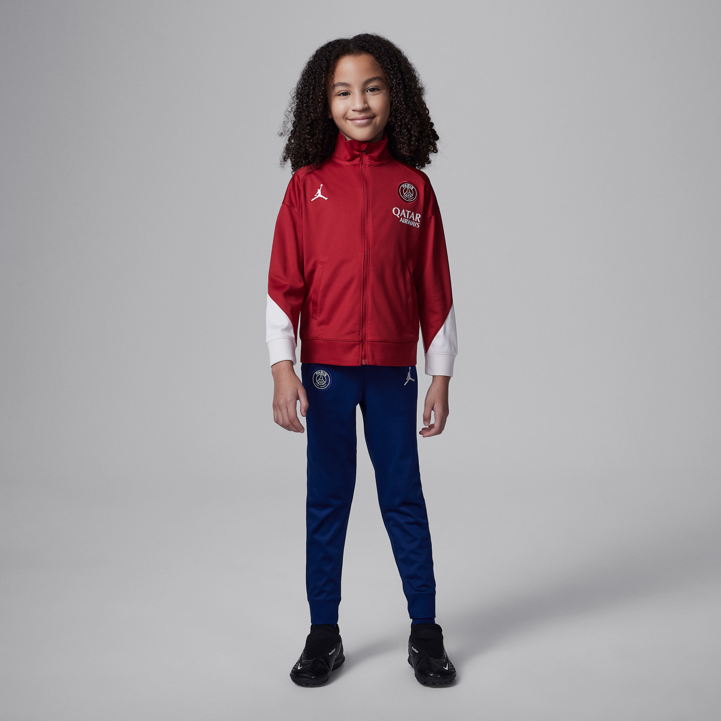 4e tenue de survêtement de foot en maille Jordan Dri-FIT Paris Saint-Germain Strike pour enfant - Ro