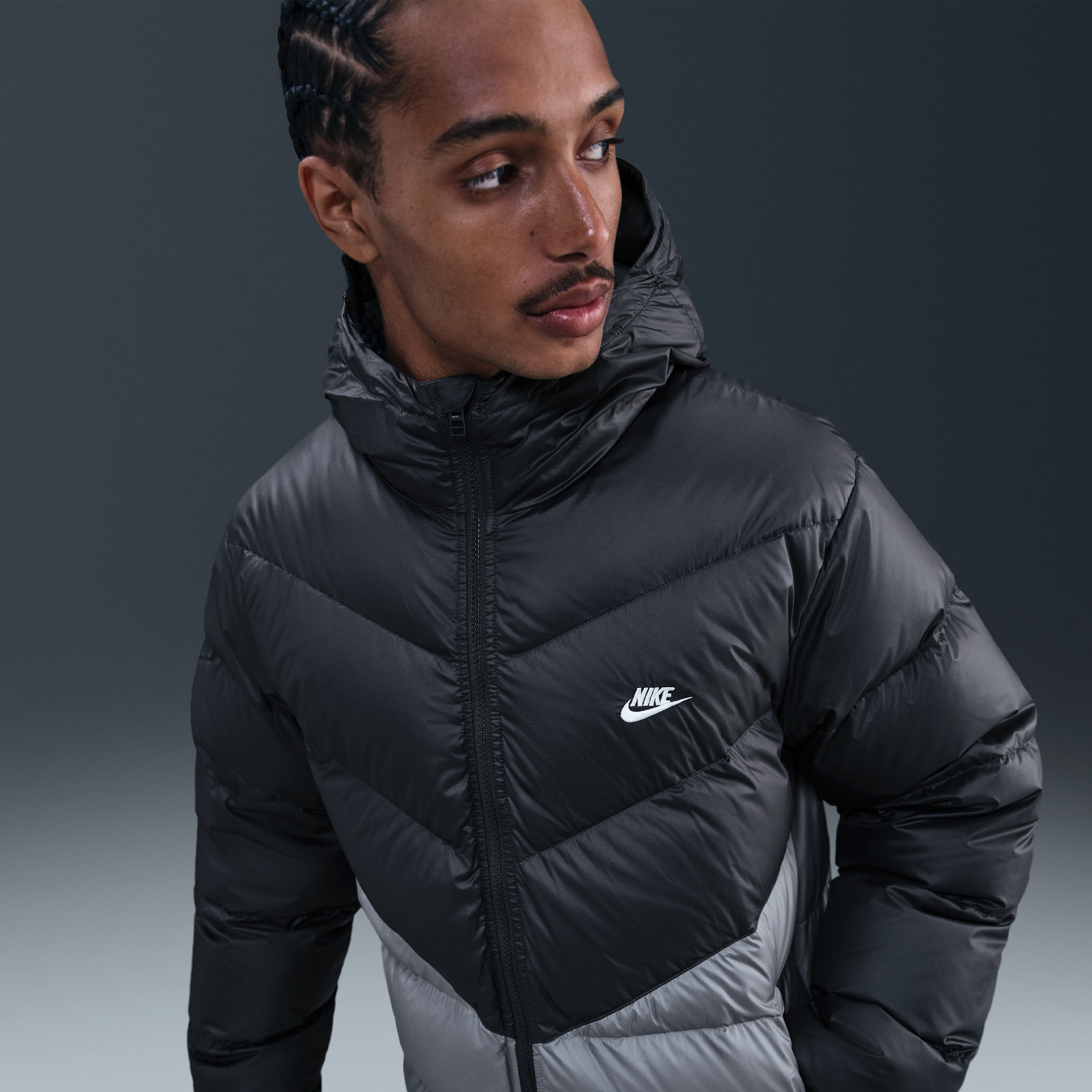 Nike Windrunner Mens Down Jacket - Grey - Polyester