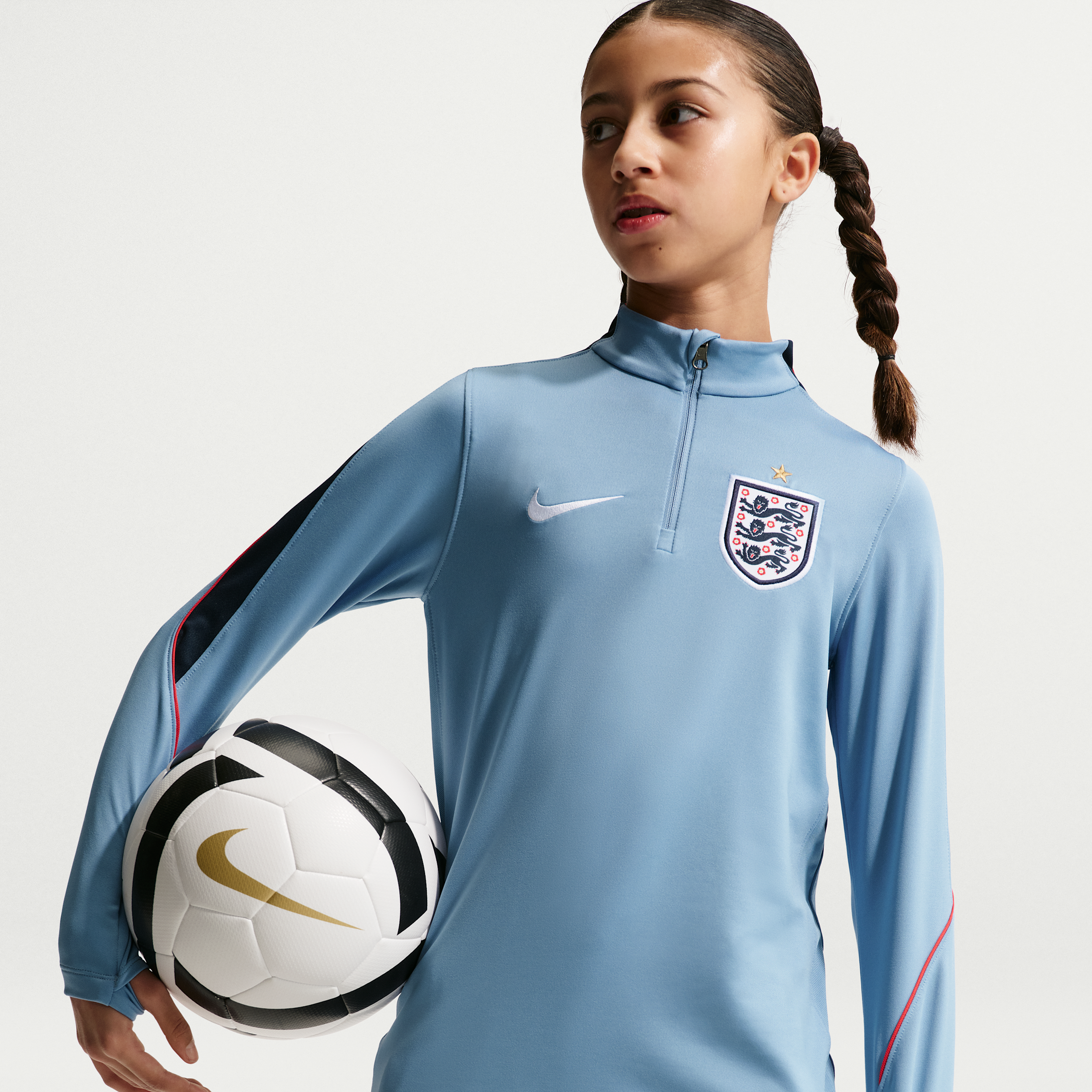 Thumbnail - England Strike Nike Dri-FIT Fußball-Drill-Oberteil für ältere Kinder - Blau