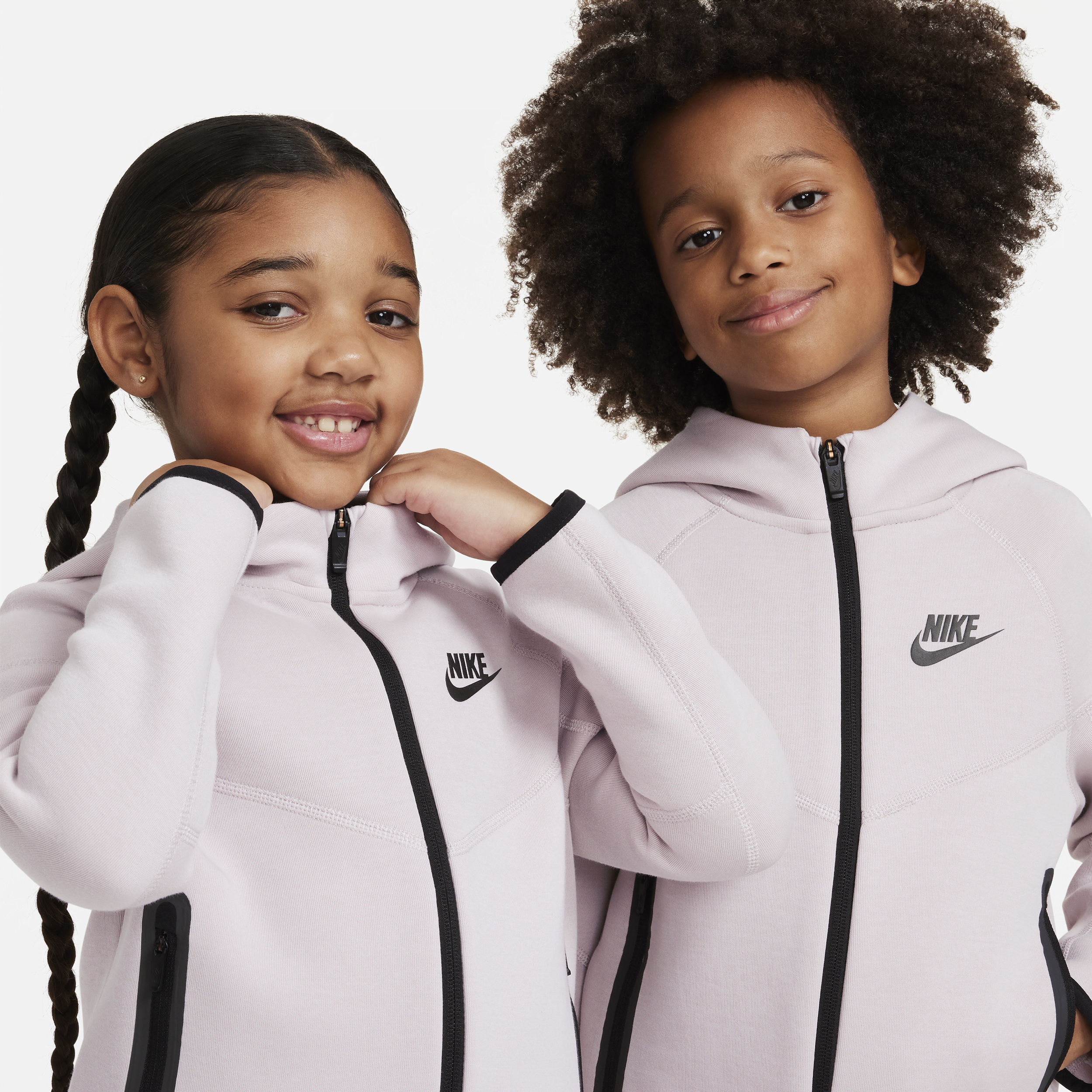 Nike Sportswear Tech Fleece Full-Zip Set tweedelige hoodieset voor kleuters Paars