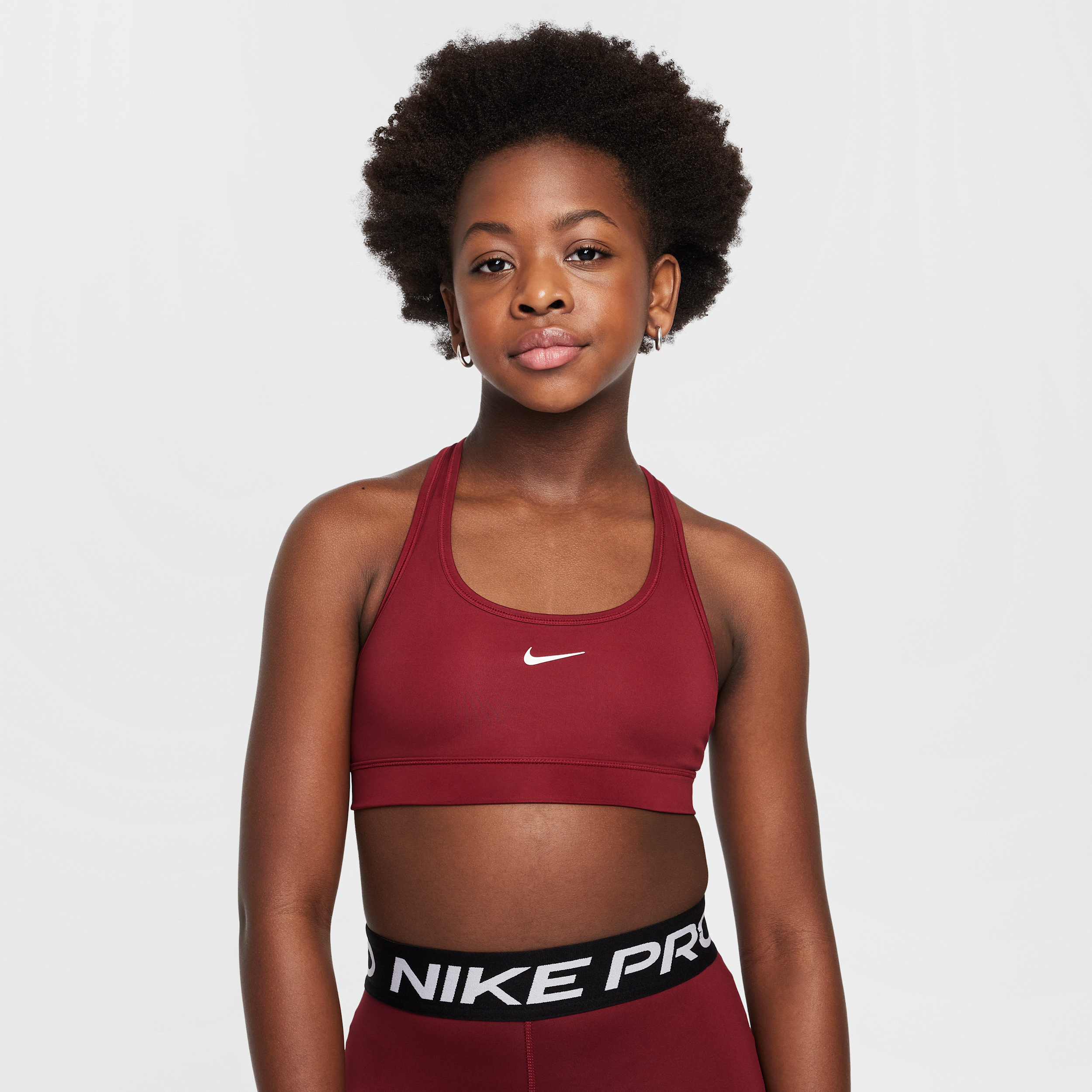 Nike Swoosh Sport-bh voor meisjes - Rood