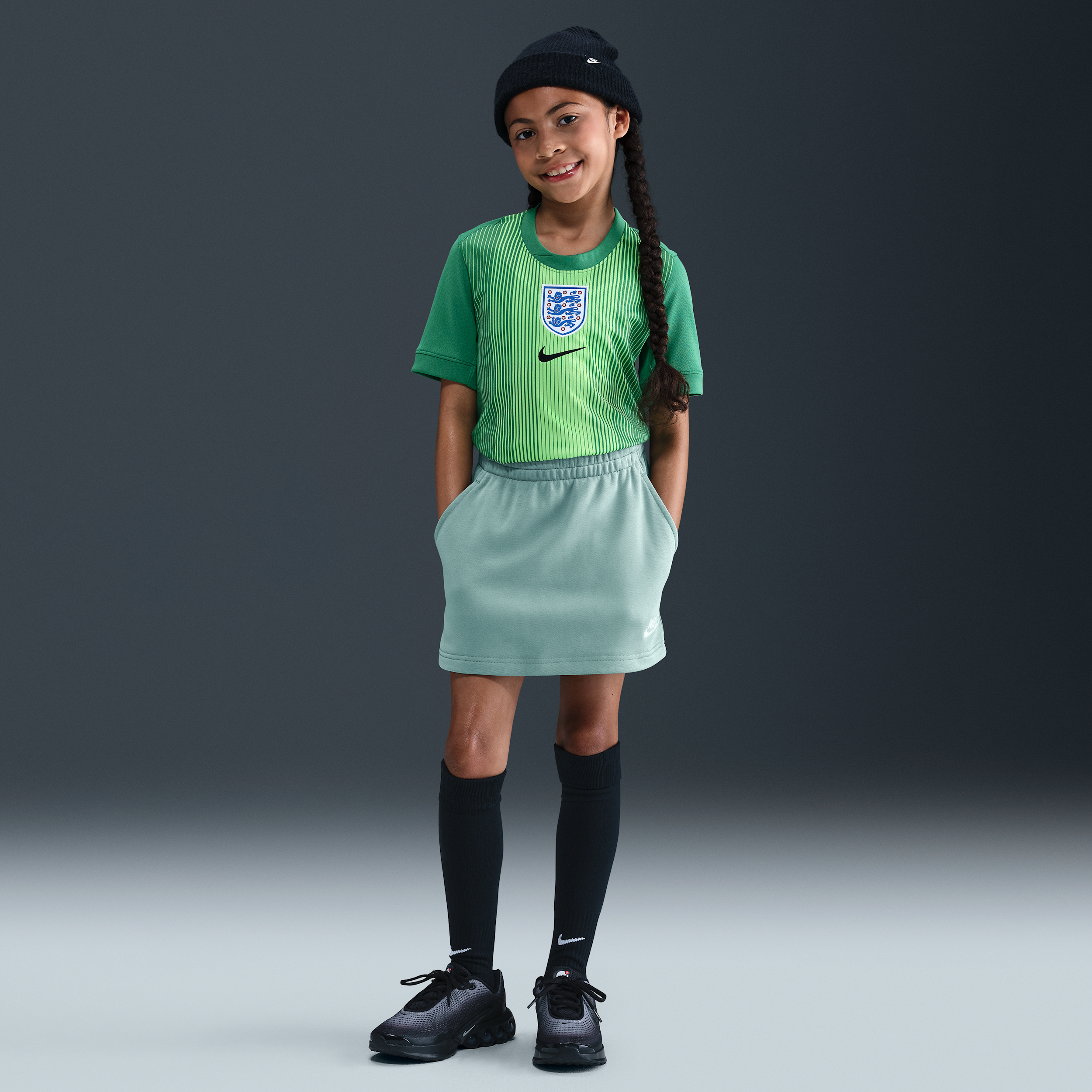Nike Sportswear Club Older Kids (Girls) French Terry Skirt - Green - Cotton/Polyester