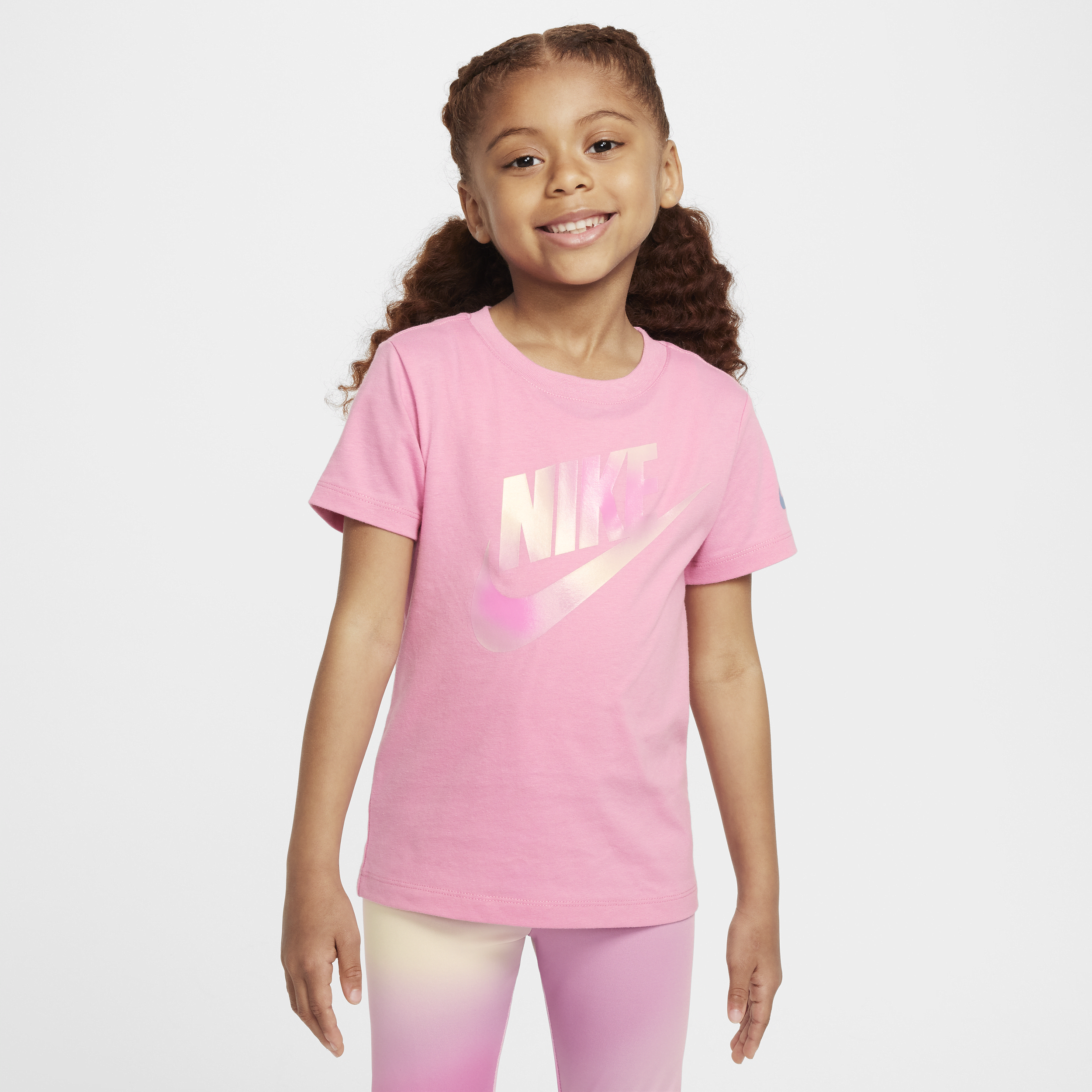 T-shirt imprimé à motifs Club Nike pour enfant - Rose
