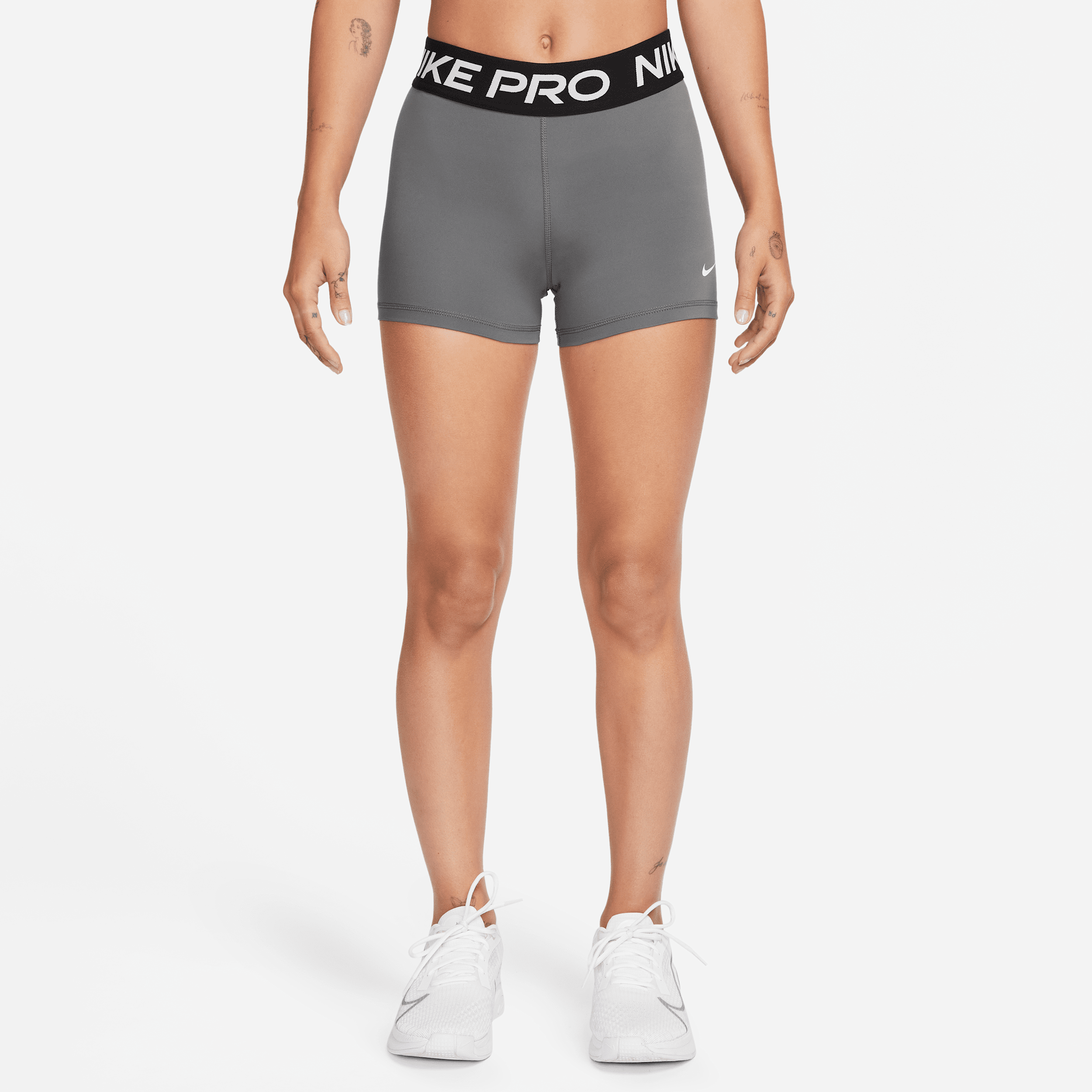Nike Pro Women's 8cm (approx.) Shorts - Grey - Recycled Polyester Minimum - 50% Recycled Polyester