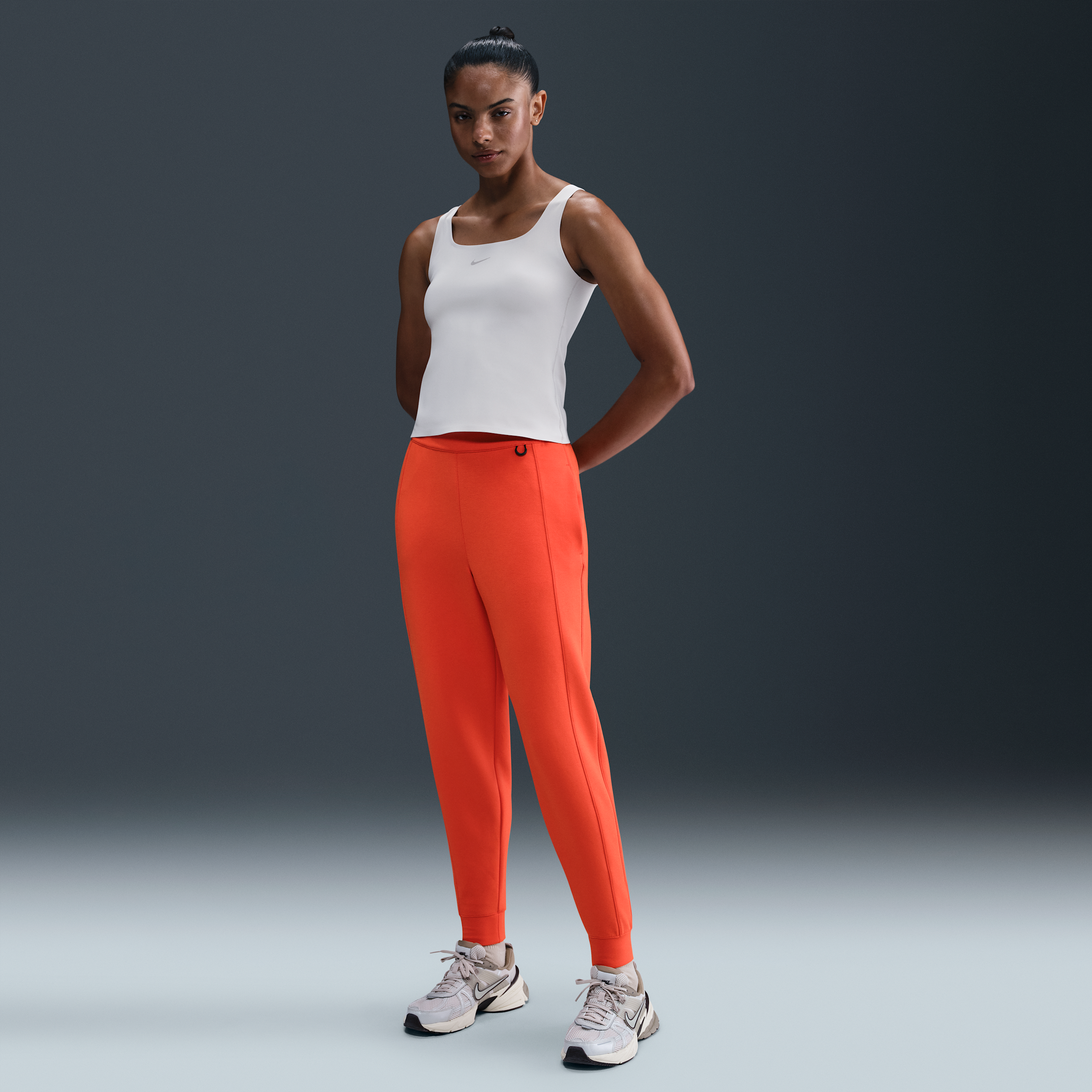Nike 24.7 ImpossiblySoft Womens Dri-FIT Mid-Rise Joggers - Red - Polyester/Modal/Cotton