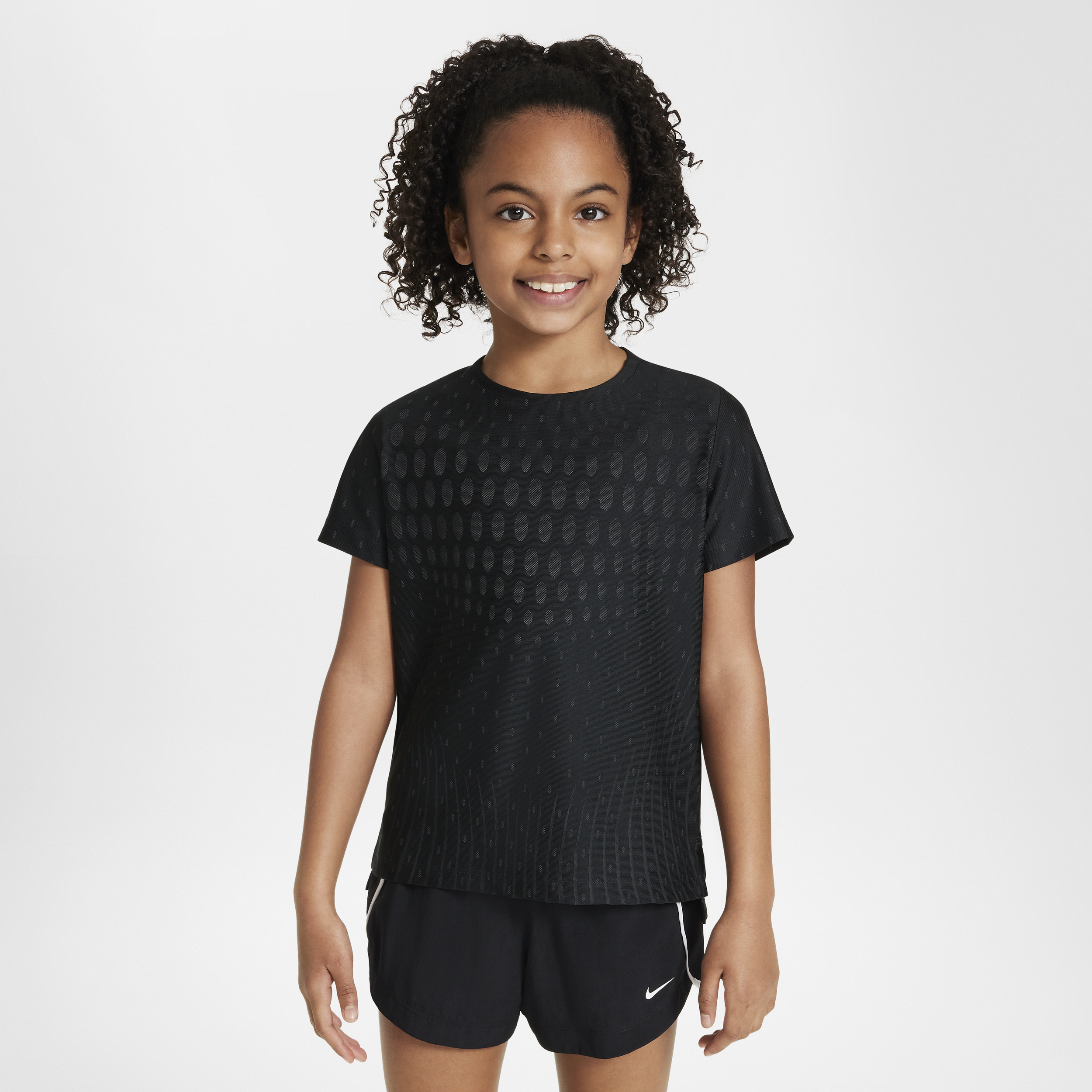 Nike Dri-FIT ADV top met korte mouwen voor meisjes Zwart