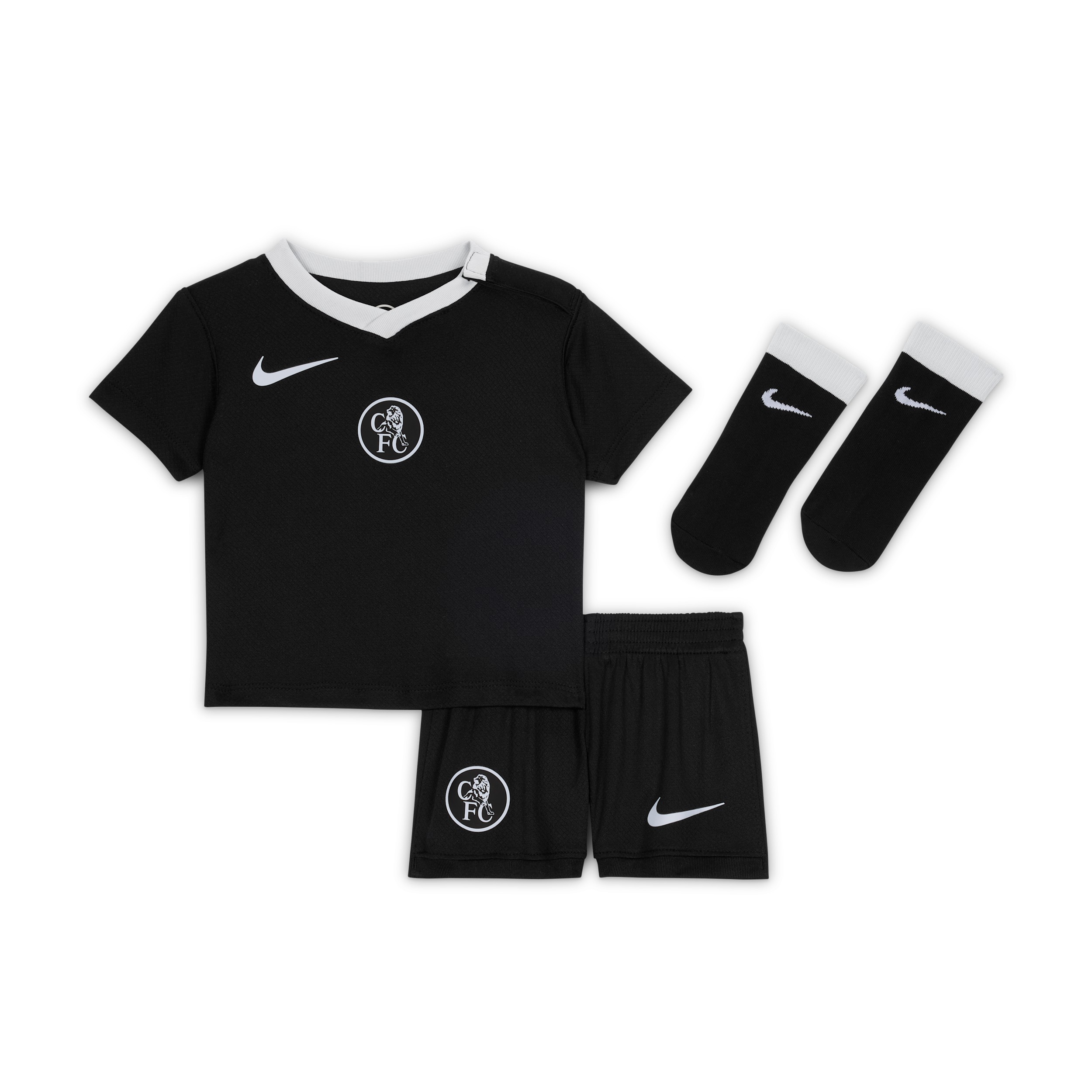 Nike Chelsea FC 2025/26 Stadium Derde  Total 90 driedelig replicavoetbaltenue voor baby's/peuters - Zwart