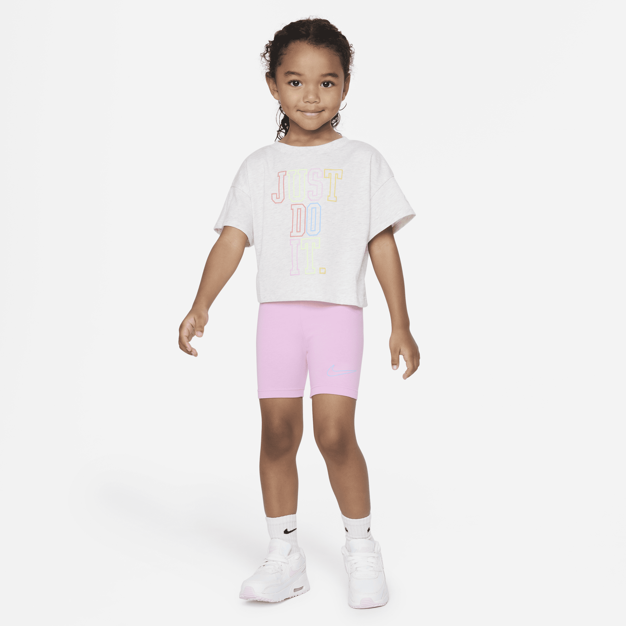 Zestaw T-shirt i spodenki dla małych dzieci Nike - Różowy