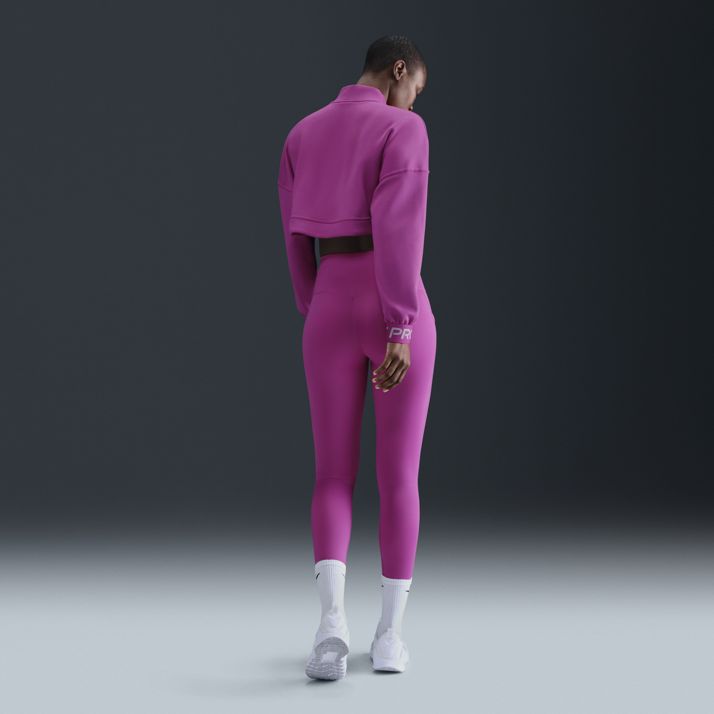 Legging taille haute à maintien supérieur et coupe longue avec poches Nike Go pour femme - Pourpre