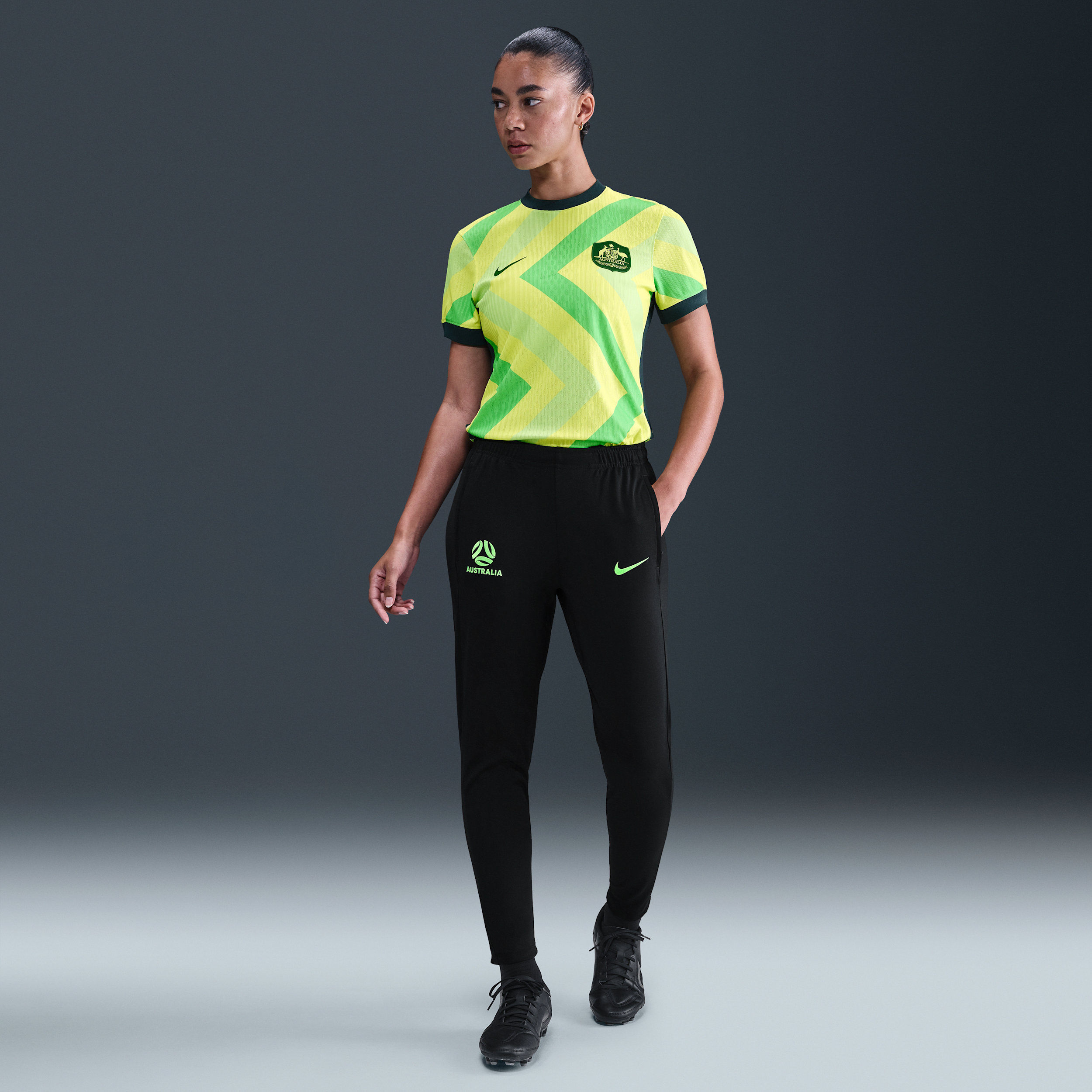 Australia Academy Pro Women's Nike Dri-FIT Football Knit Pants - Black - Recycled Polyester - 50% Recycled Polyester