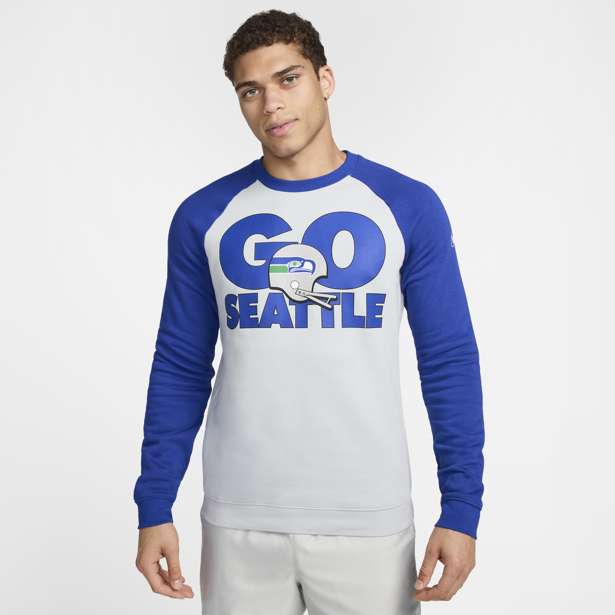 Sweat-shirt Nike Historic Raglan (NFL Seahawks) pour Homme - Gris