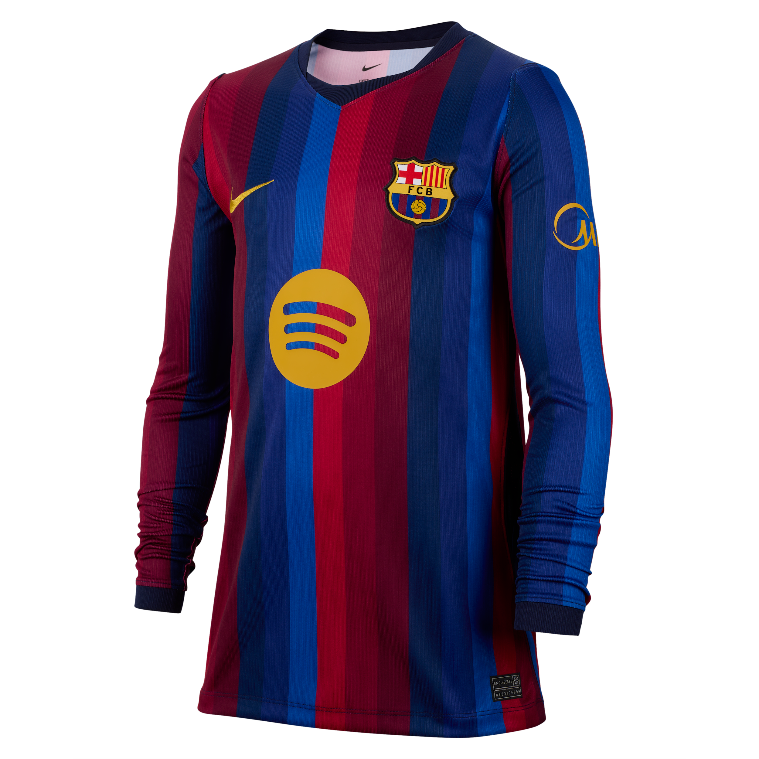 Langærmet FC Barcelona 2026/27 Stadium Home Nike Dri-FIT Replica-fodboldtrøje til større børn - rød