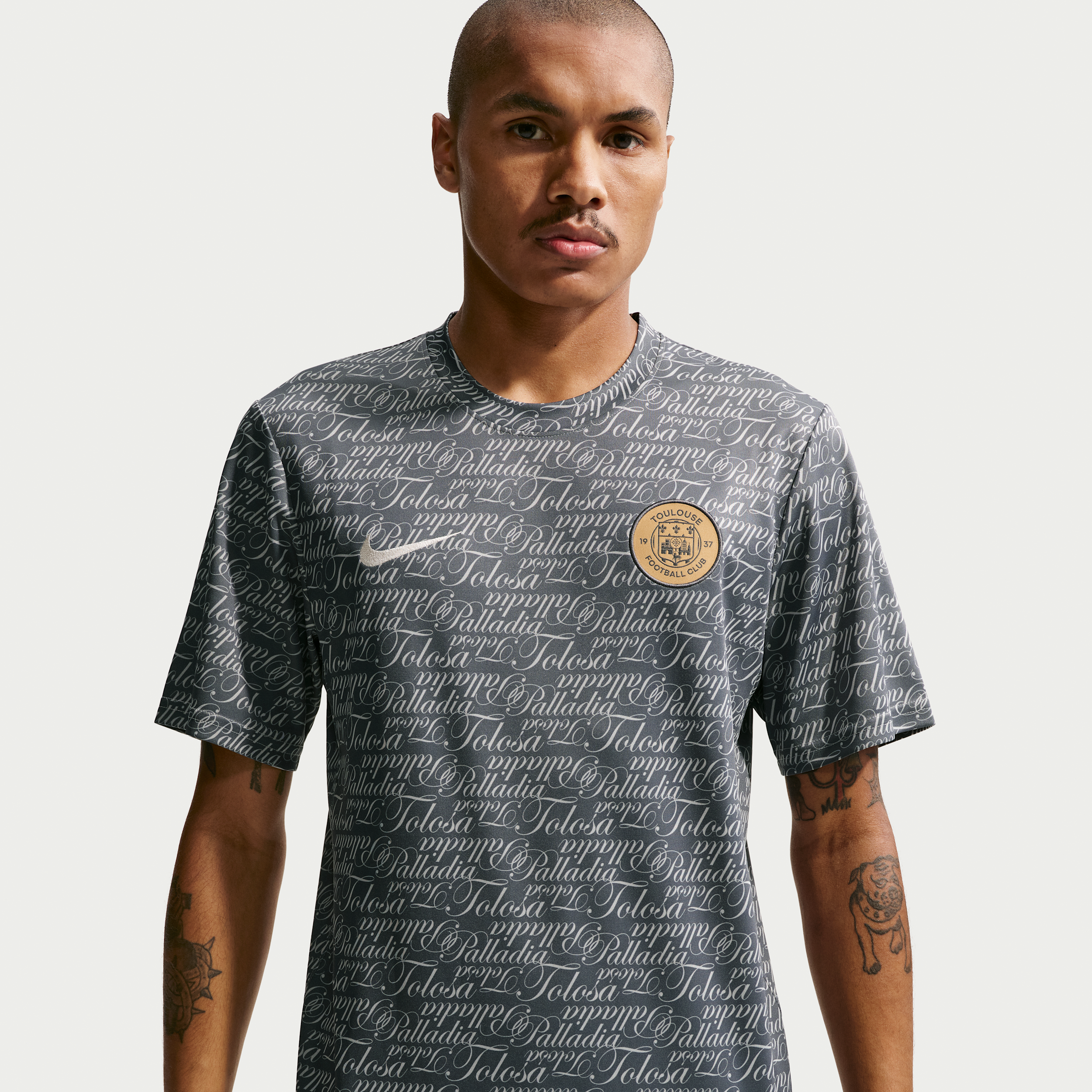 Maglia da calcio prepartita a manica corta Nike Dri-FIT Toulouse FC – Uomo - Grigio