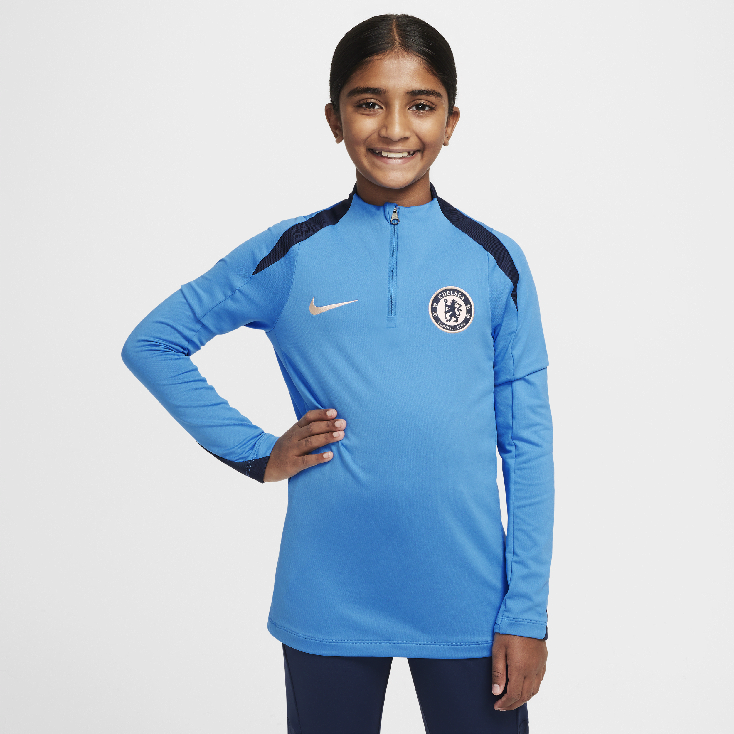 Haut d'entraînement de football Nike Dri-FIT Chelsea FC Strike pour ado - Bleu