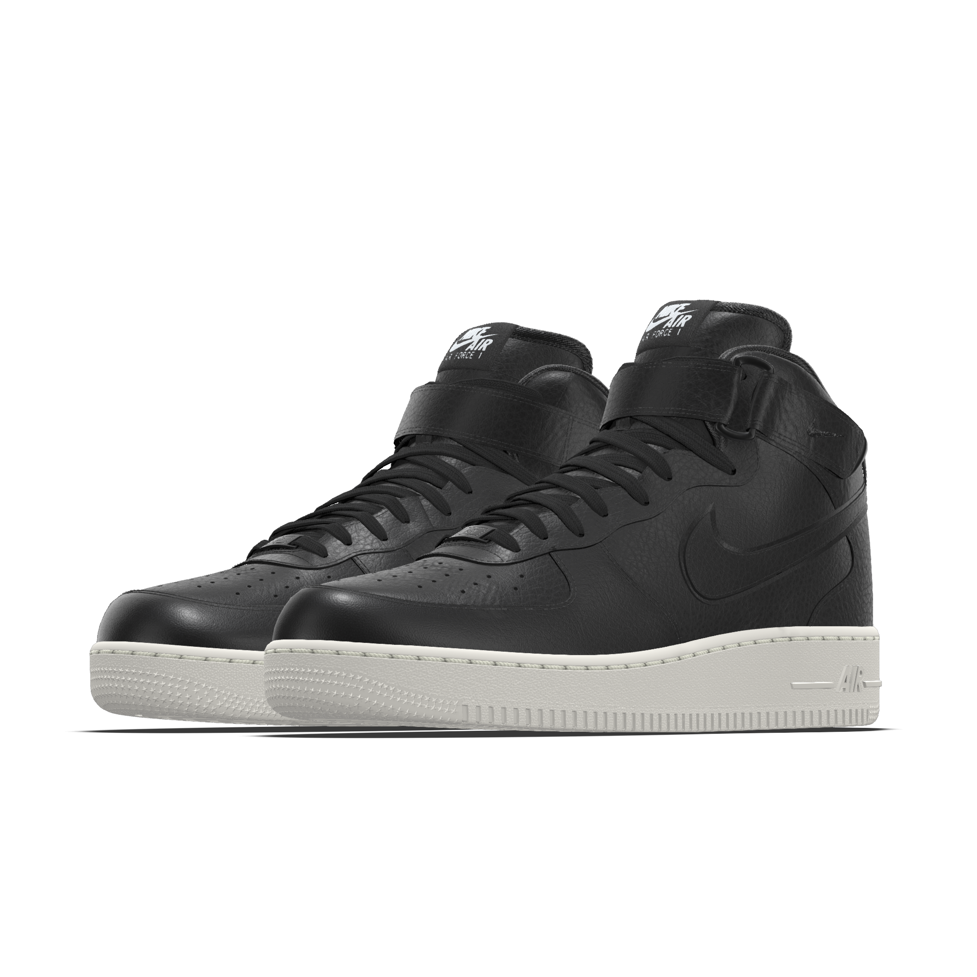Nike Air Force 1 Mid By You Custom herenschoenen - Zwart - 2106261271