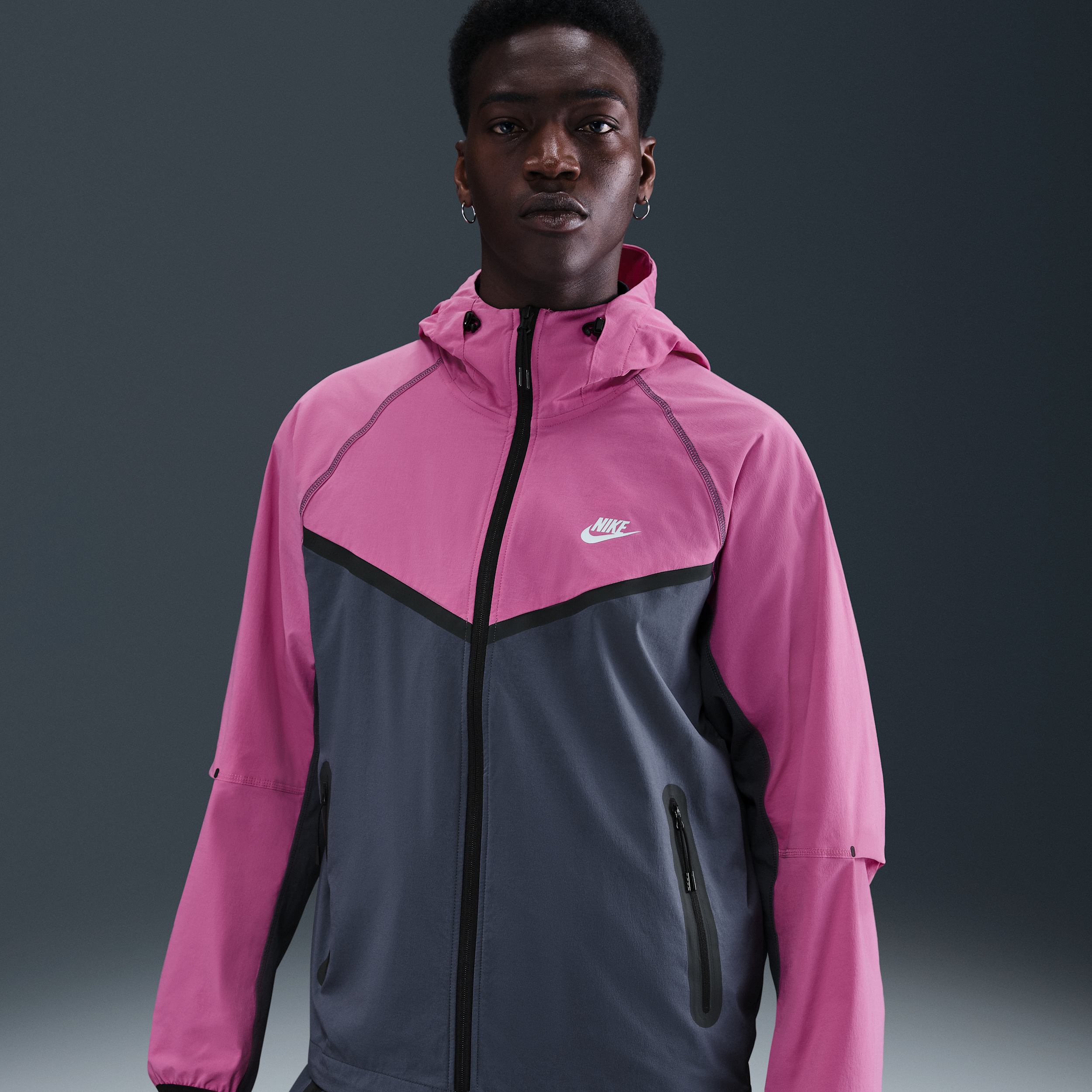 Nike Tech Mens Woven Jacket - Blue - Nylon/Elastane