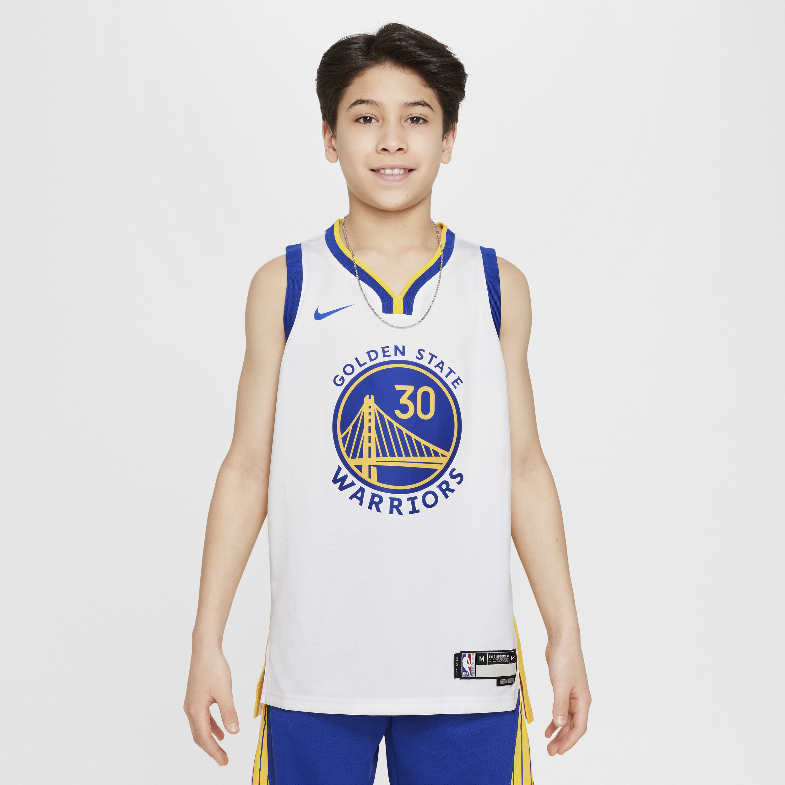 Nike Stephen Curry Golden State Warriors 2022 23 Association Edition Swingman NBA-jersey voor kids Wit