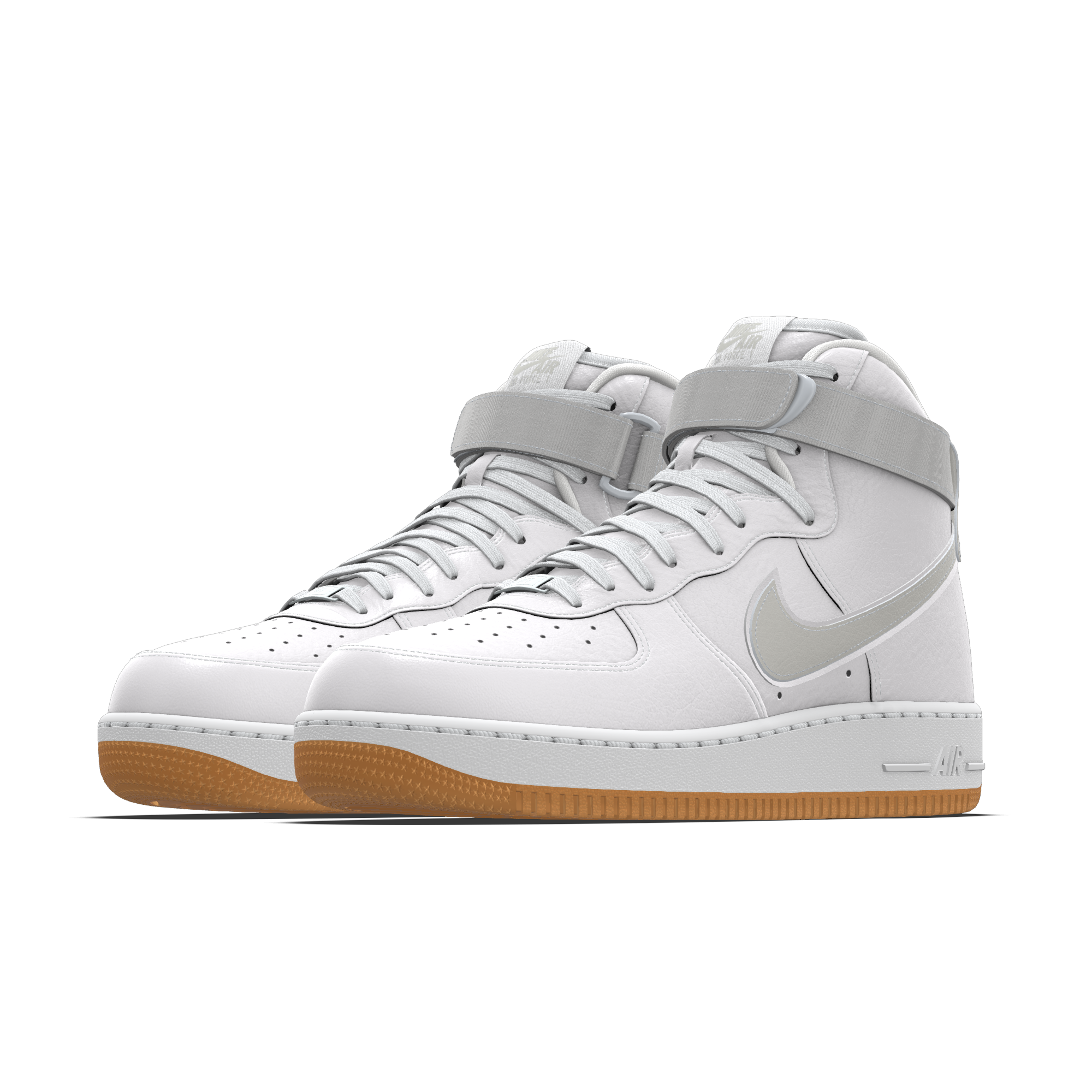 Custom Nike Air Force 1 High By You-sko til kvinder - hvid - 4674946675