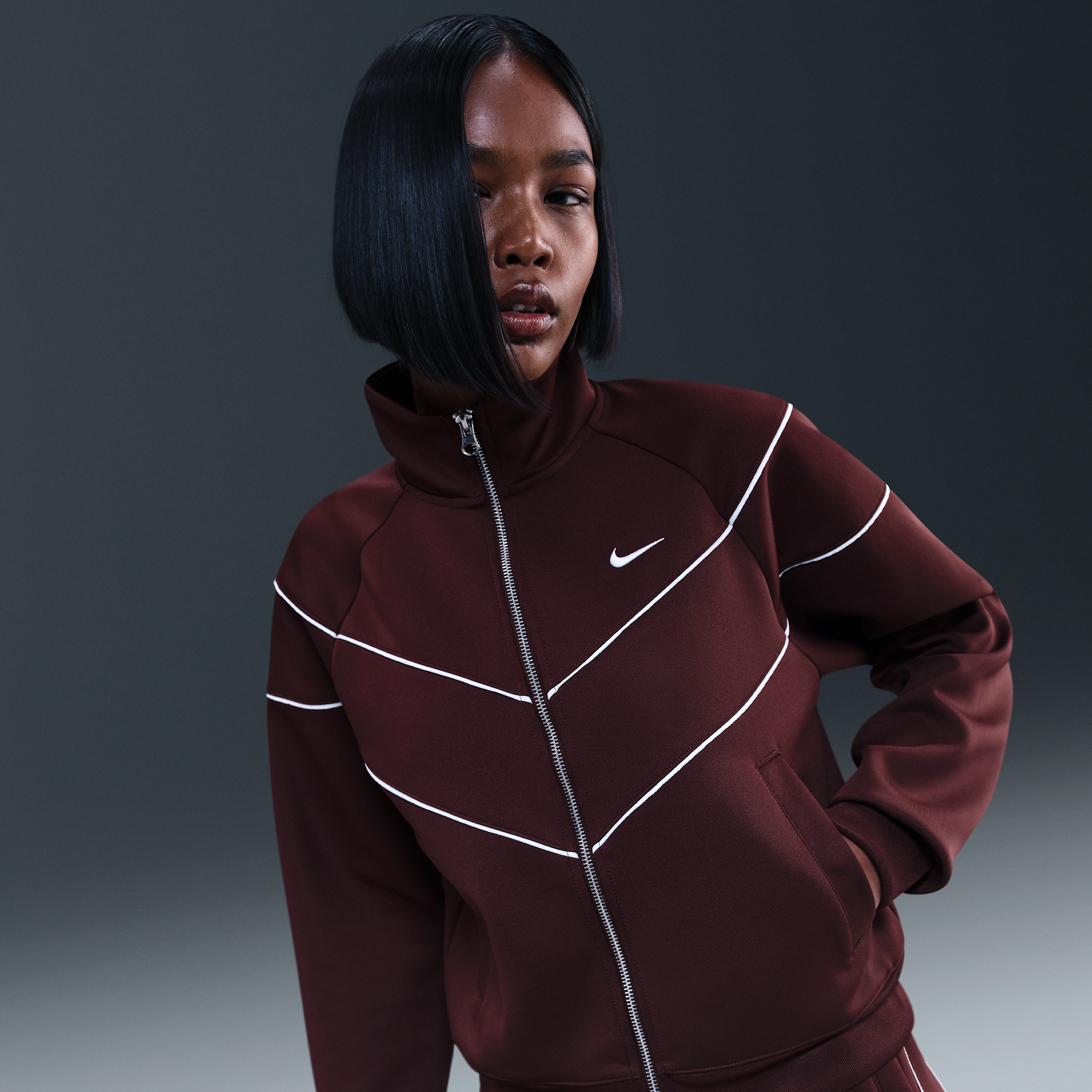 Thumbnail - Nike Windrunner Strickjacke (Damen) - Rot