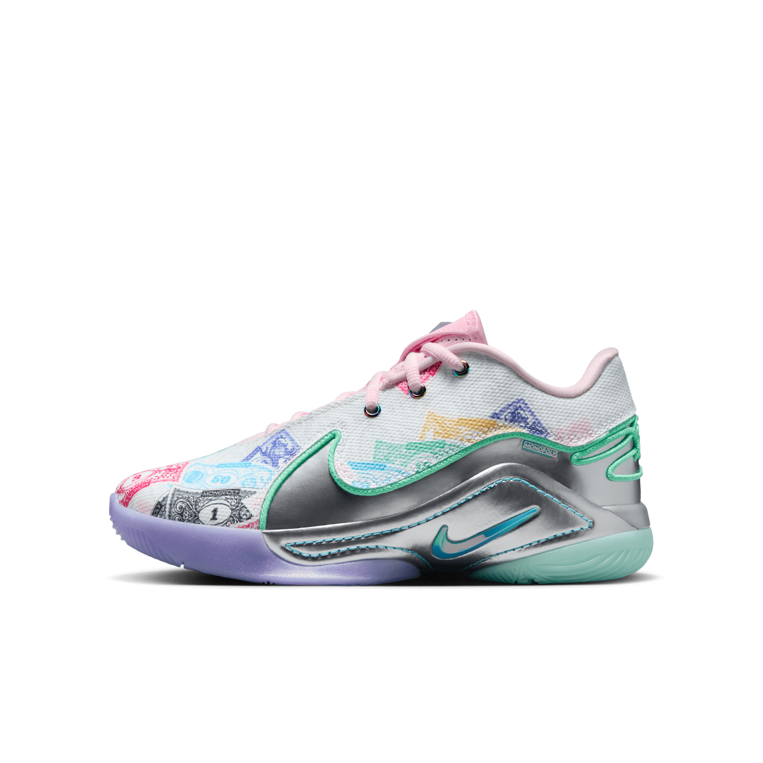 Buty do koszykówki dla dużych dzieci LeBron XXII „Currency” - Biel - HV6873-100