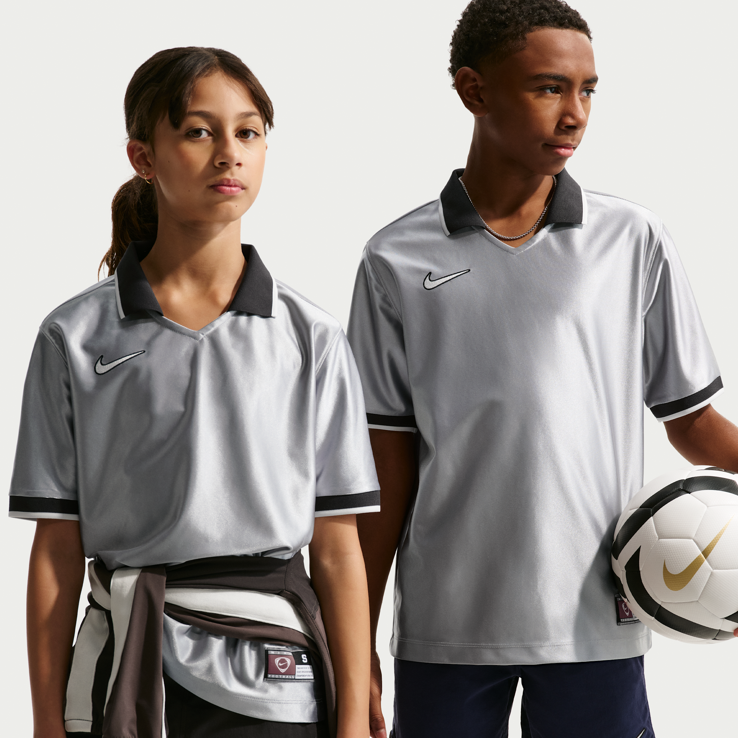 Kortærmet Nike Energy Dri-FIT-fodboldtrøje til større børn - grå