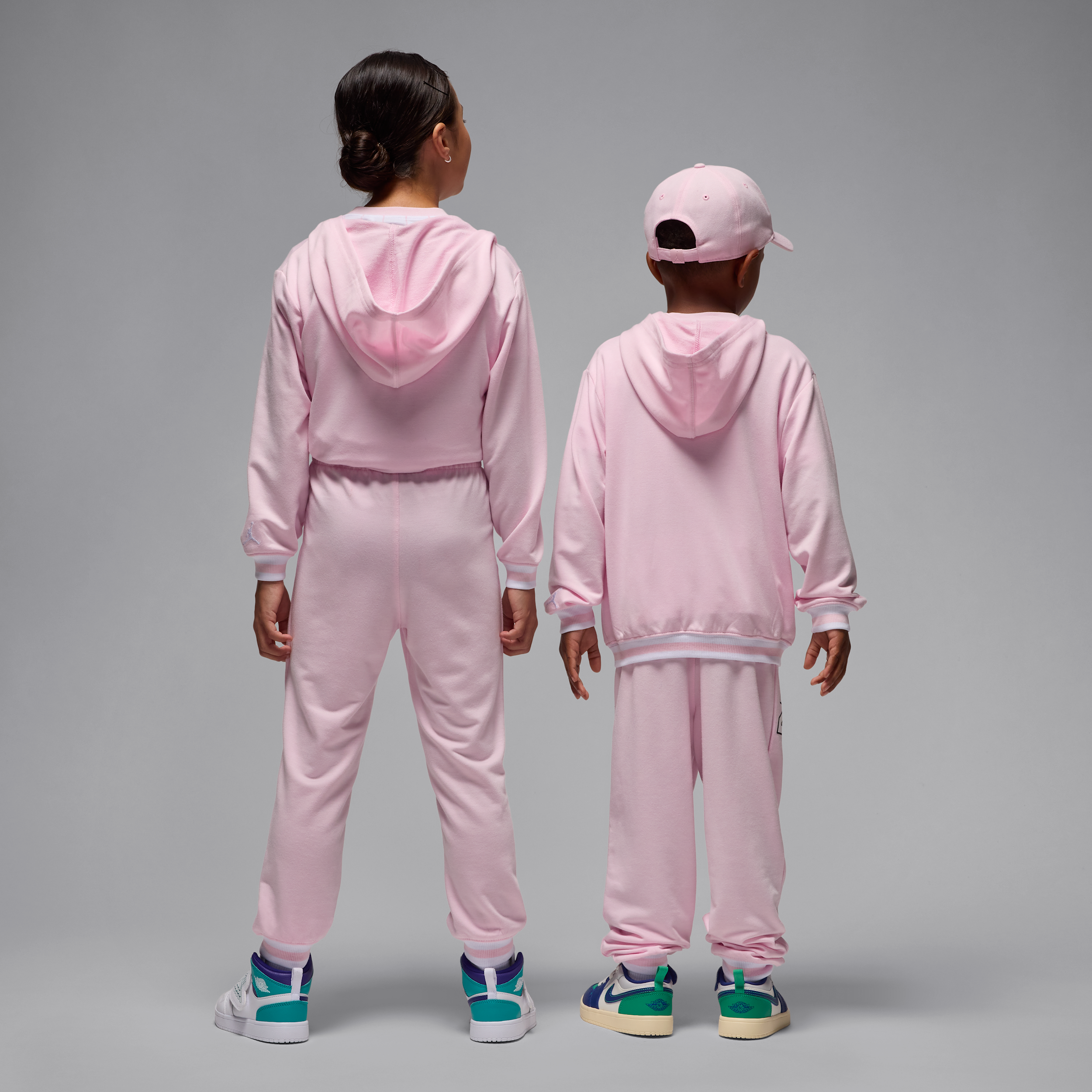 Thumbnail - Jordan 3-teiliges Trikot-Set aus French Terry mit durchgehendem Reißverschluss (jüngere Kinder) - Pink