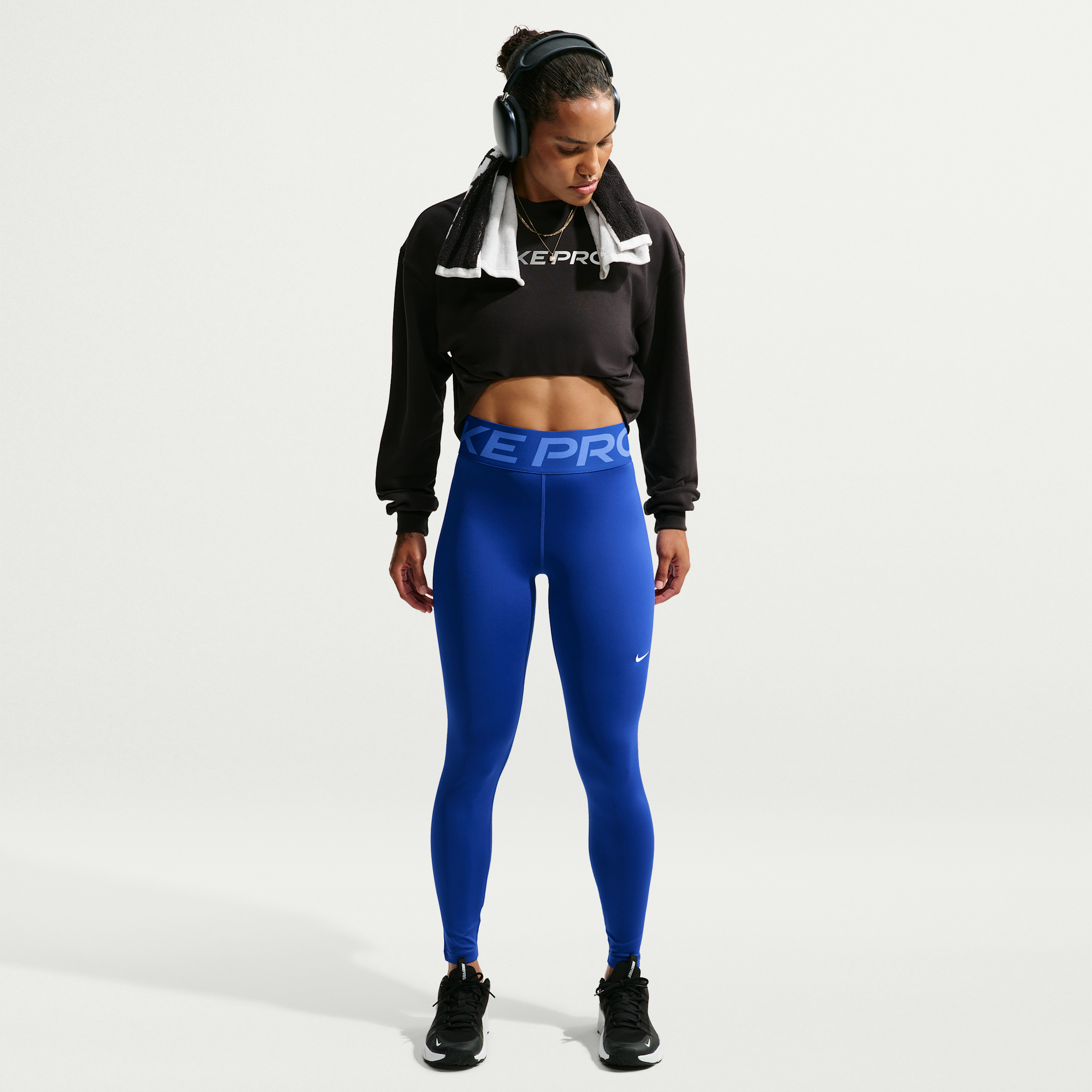 Højtaljede Nike Pro Sculpt-leggings i fuld længde til kvinder - blå