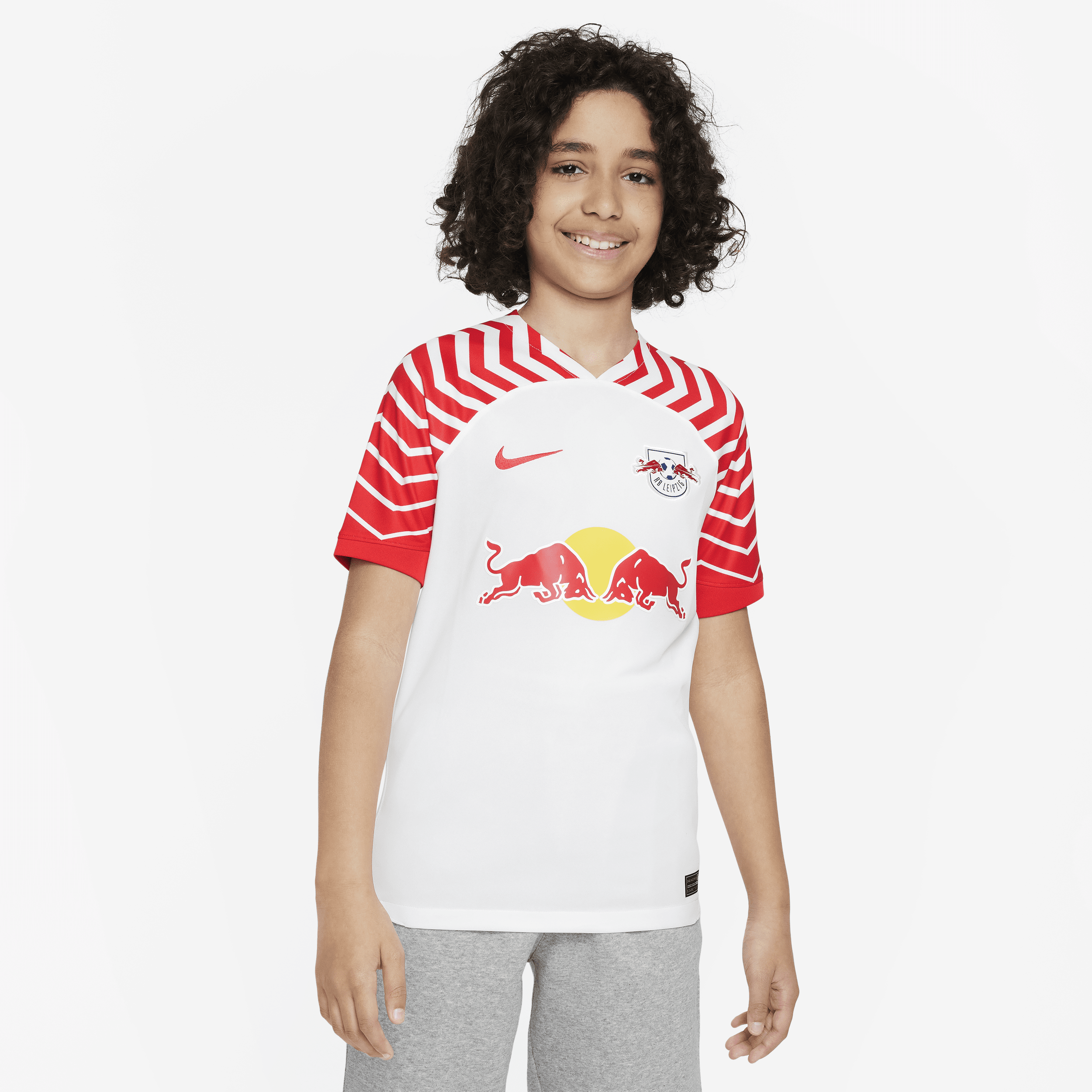 RB Leipzig 2023/24 Stadium Home Older Kids' Nike Dri-FIT Football Shirt - White