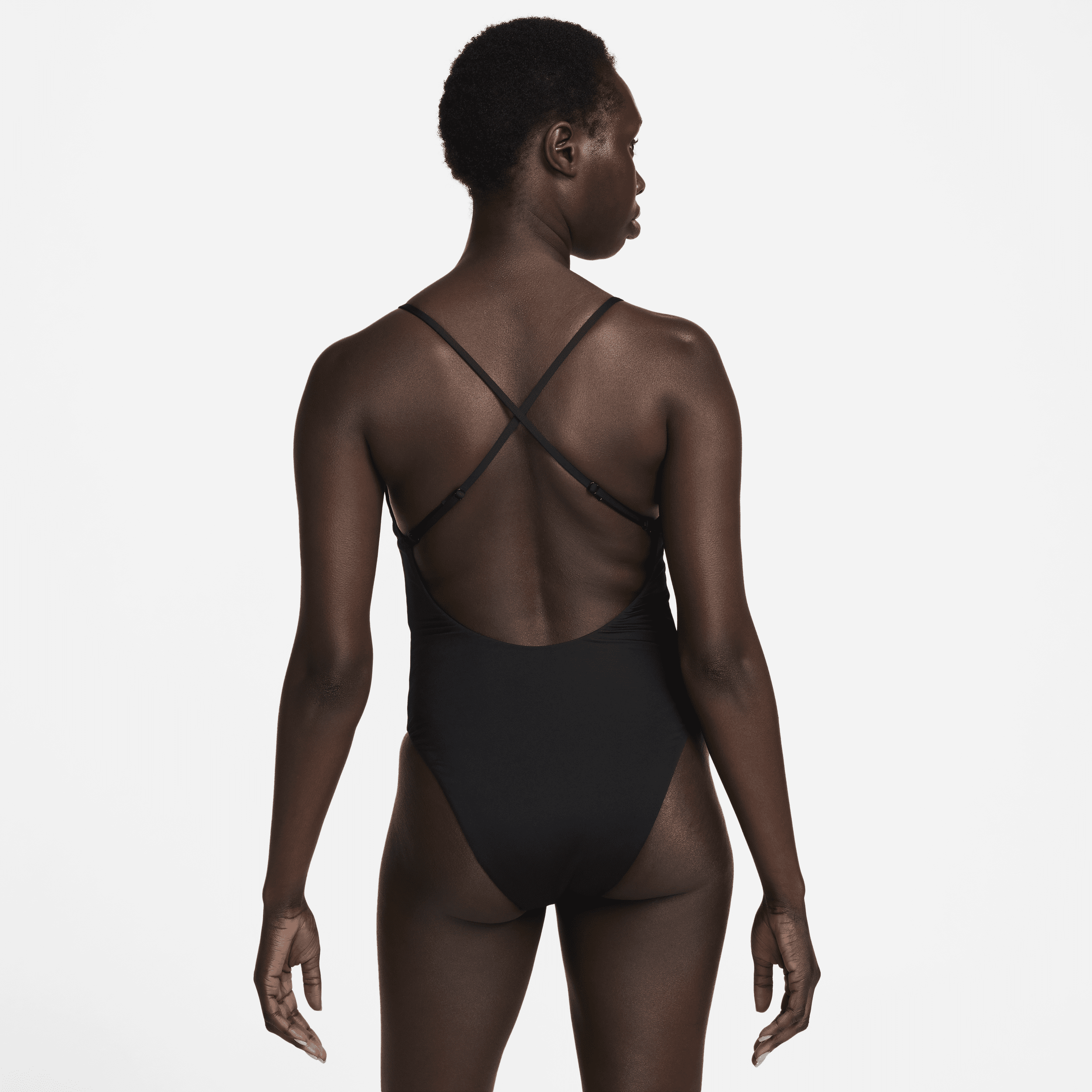 Nike Swim Sneakerkini 2.0 zwempak met gekruist design voor dames Zwart
