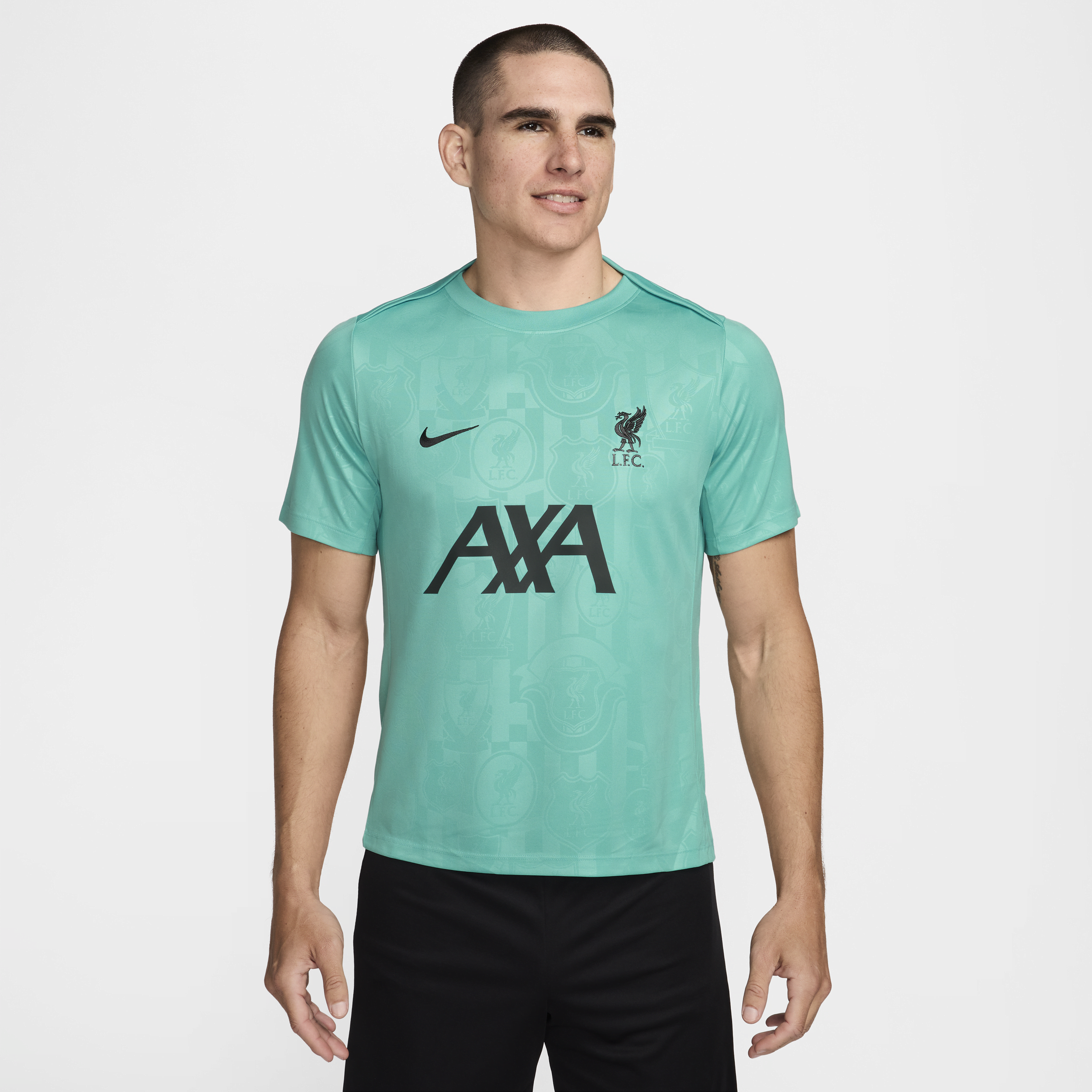 Haut de foot à manches courtes d'avant-match Nike Dri-FIT Liverpool FC Academy Pro pour homme - Vert