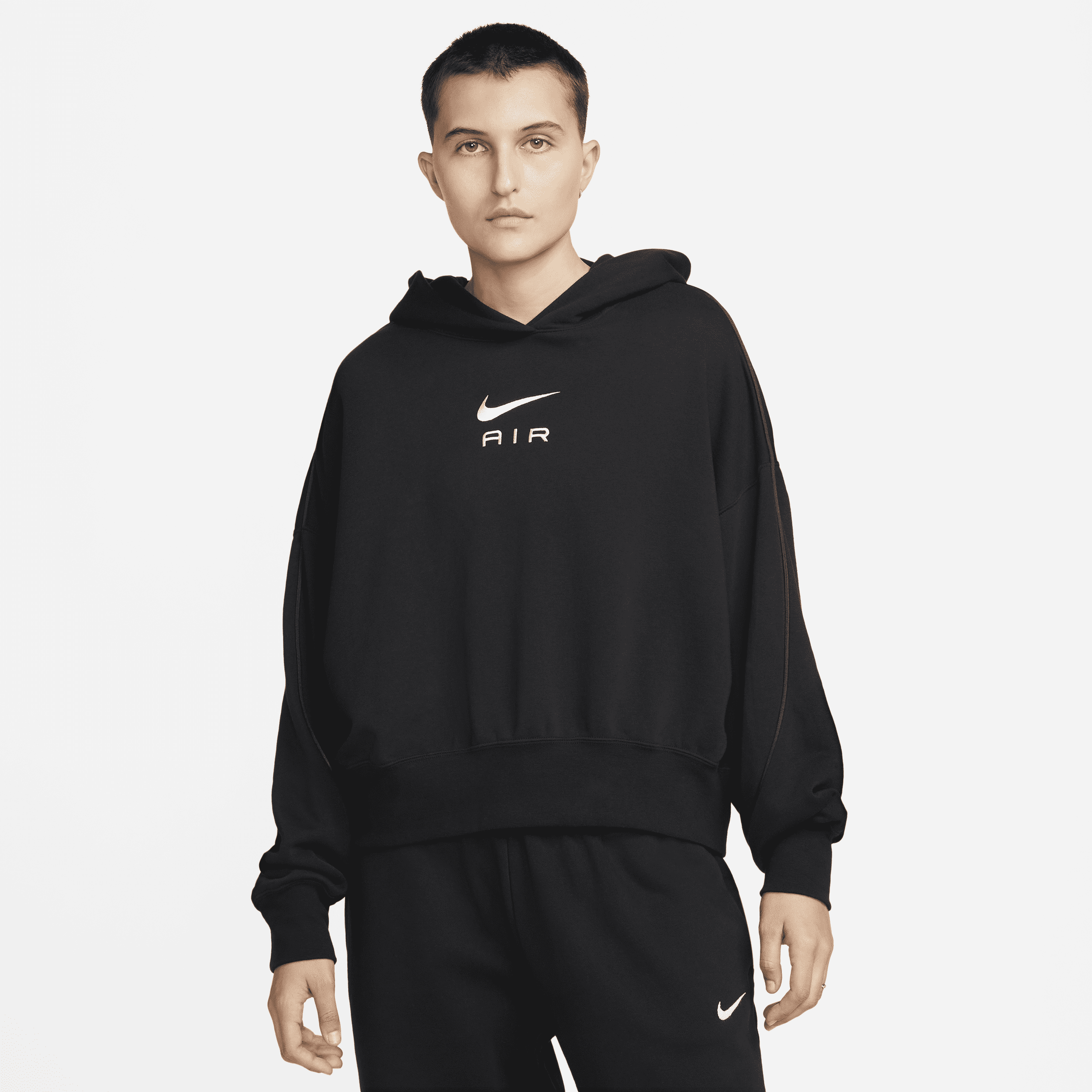 Sweat à capuche en tissu Fleece Nike Air pour Femme - Noir