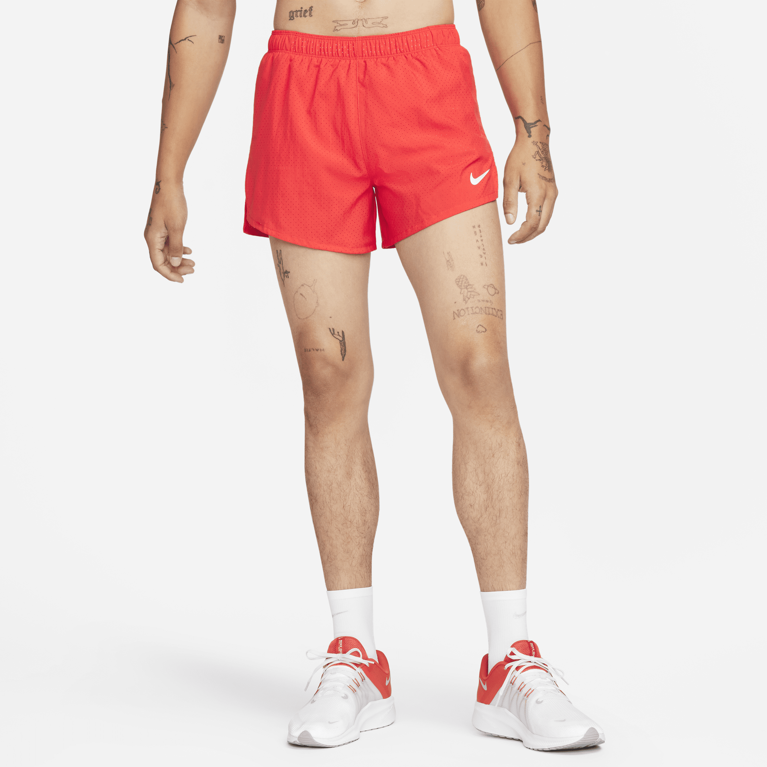 Męskie spodenki startowe z podszewką 10 cm Nike Fast - Czerwony