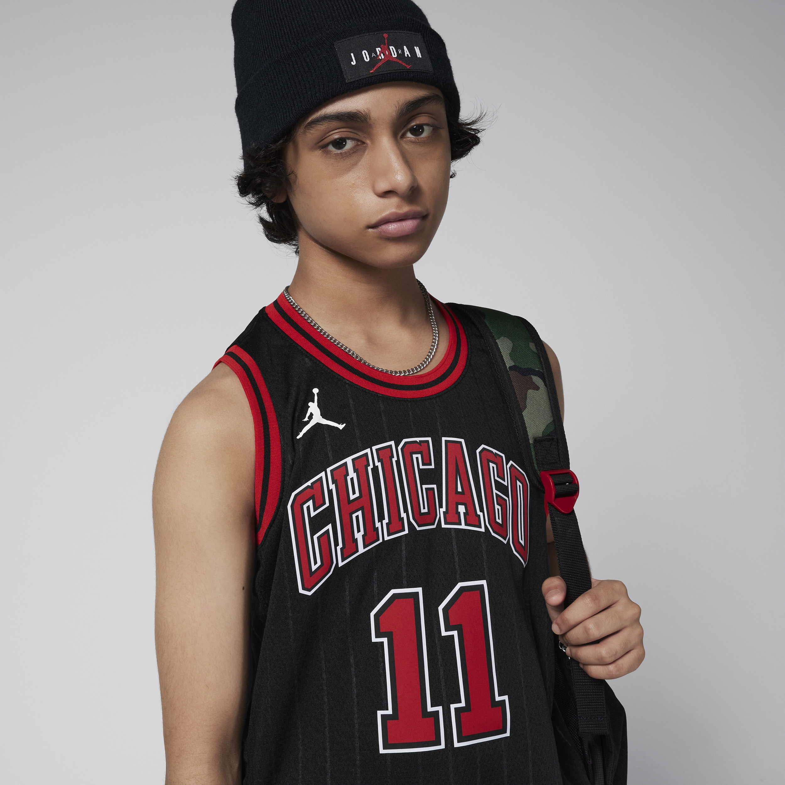 Nike Chicago Bulls Statement Edition Swingman Dri-FIT jersey voor kids Zwart