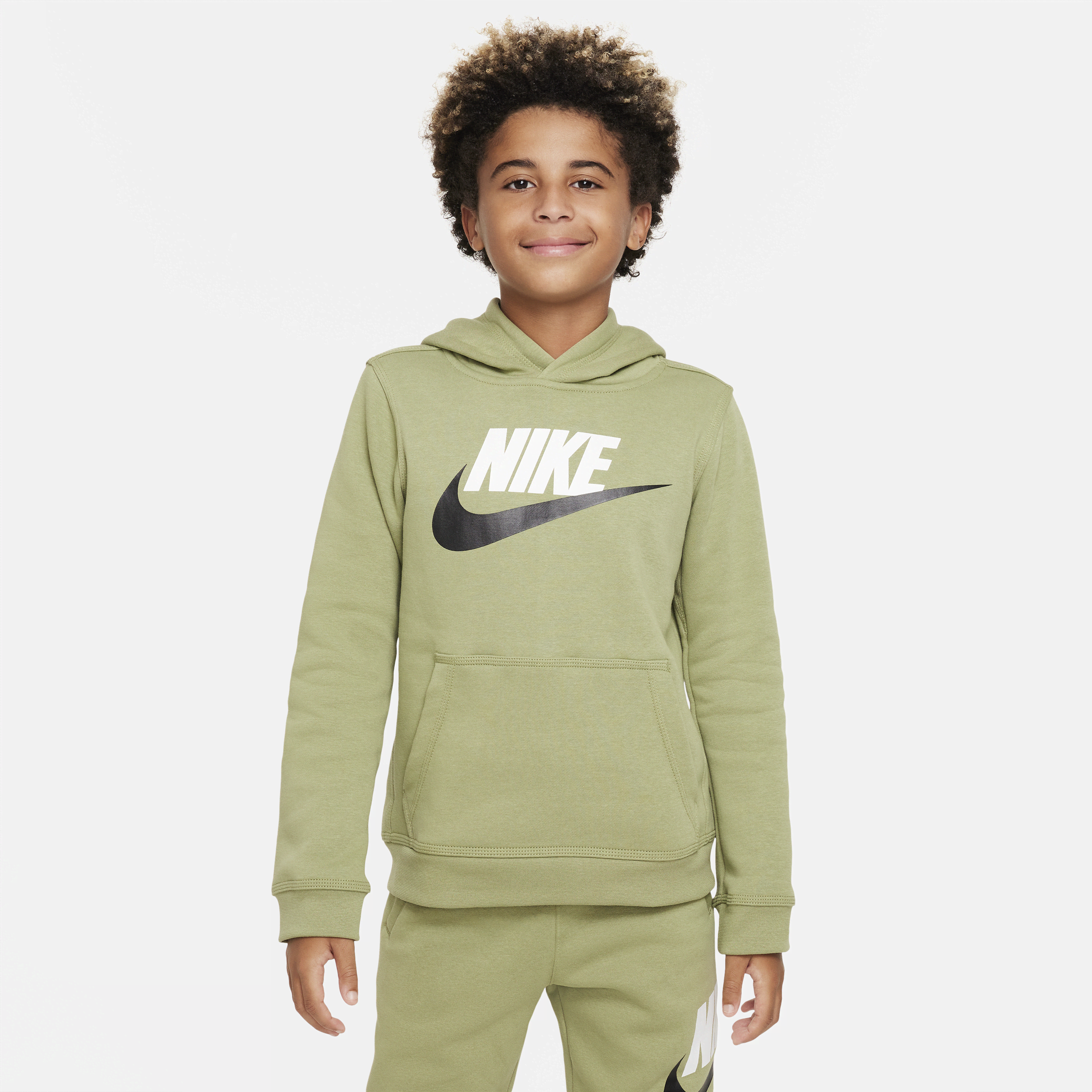 Bluza z kapturem dla dużych dzieci Nike Sportswear Club Fleece - Zieleń