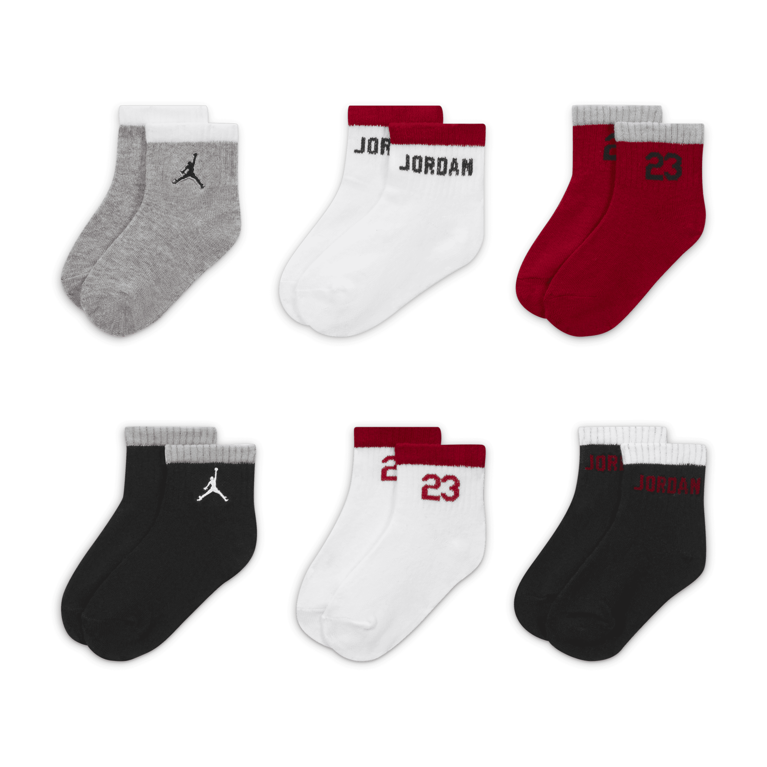 Socquettes anti-dérapantes Legacy Jordan pour Bébé (12-24 mois) (6 paires) - Rouge