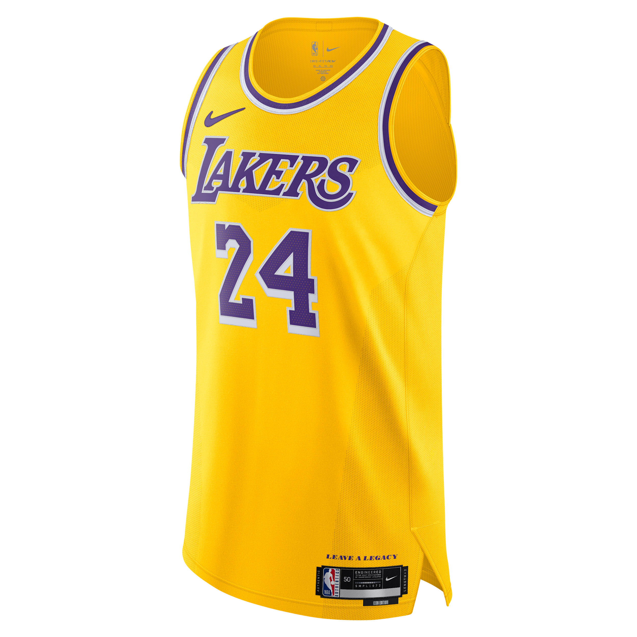 Los Angeles Lakers Icon Edition Mens Nike Dri-FIT ADV NBA Authentic Jersey - Yellow
