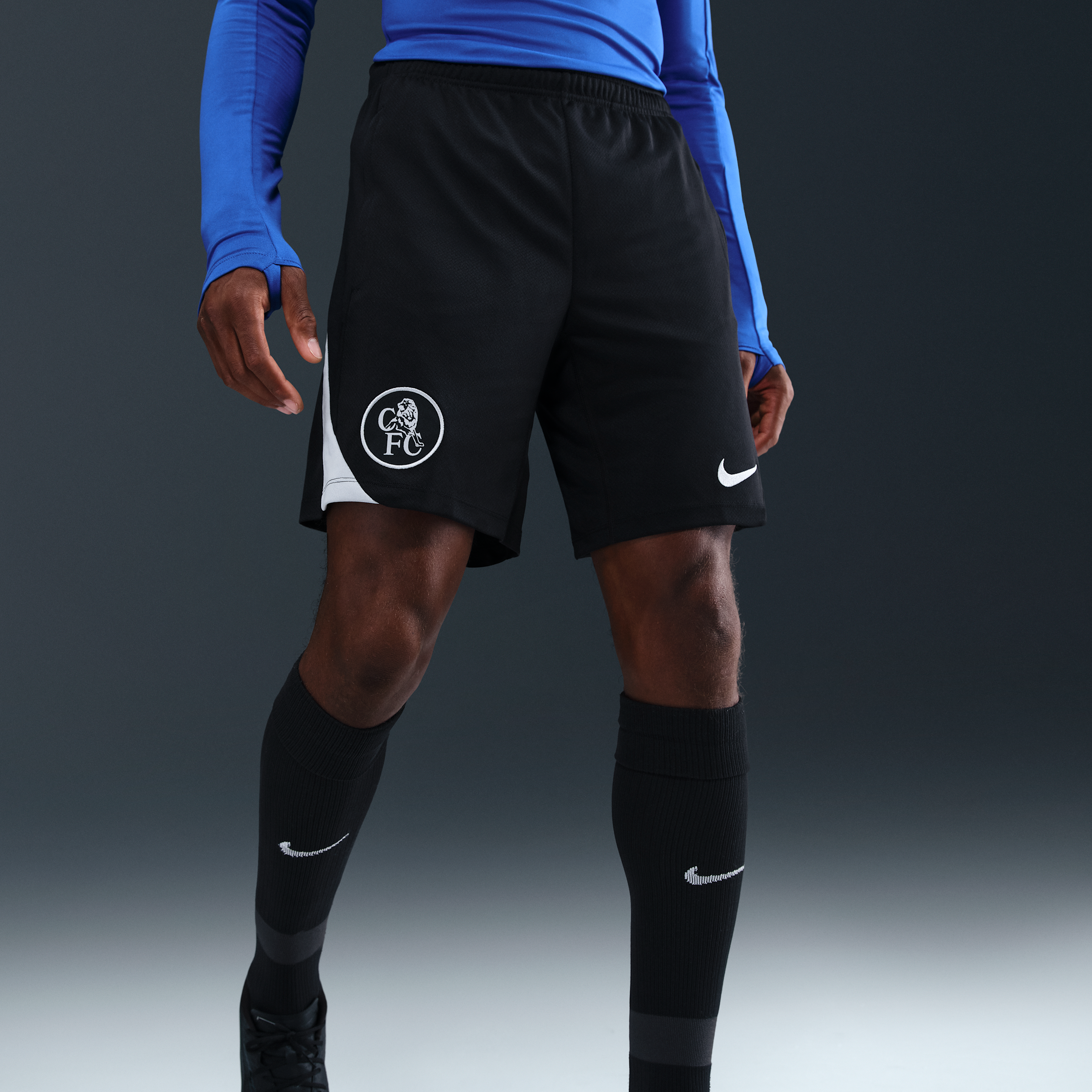 Thumbnail - FC Chelsea Strike Third Nike Dri-FIT Total 90 Fußballshorts aus Strickmaterial (Herren) - Schwarz