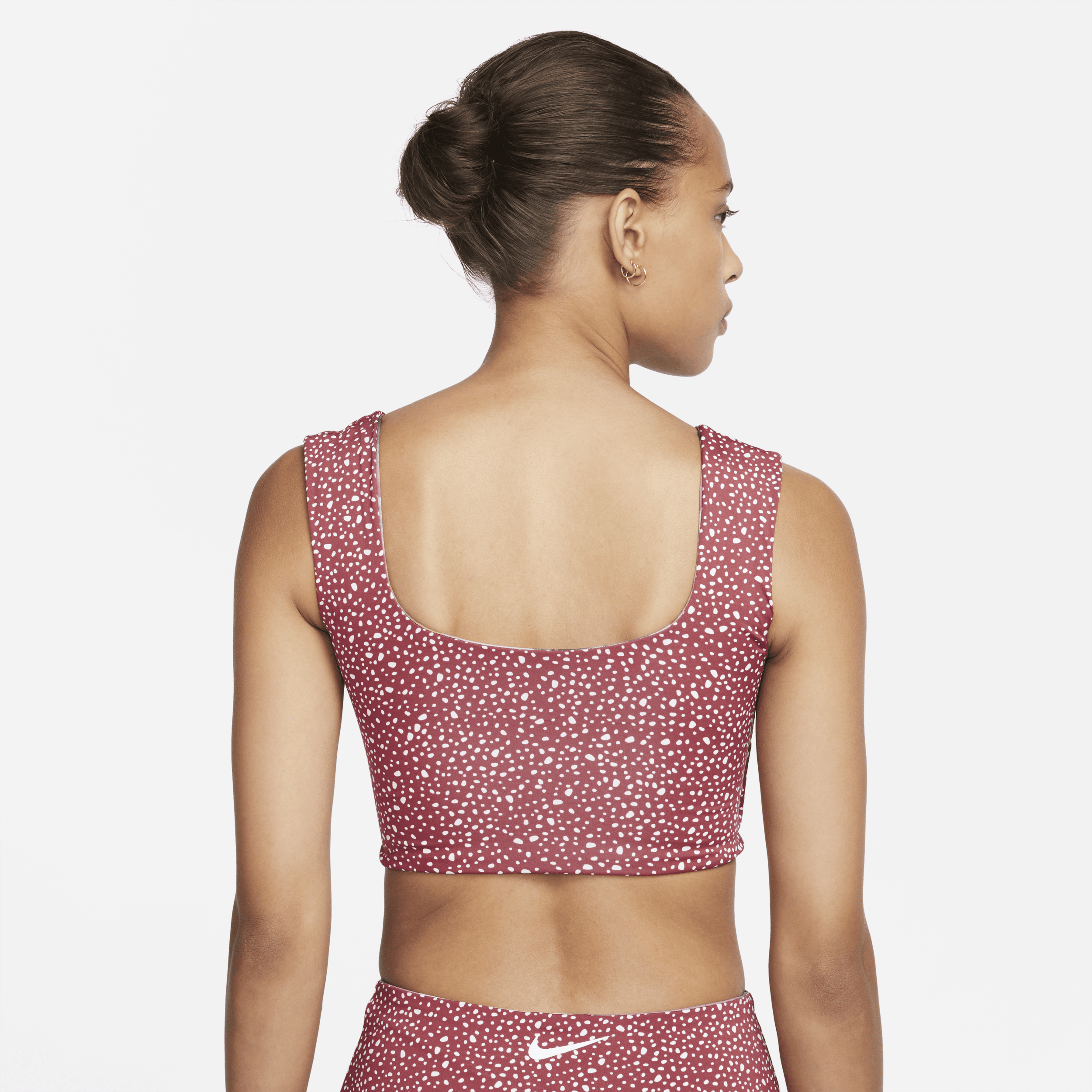 Crop top de bain réversible Nike pour femme - Rouge