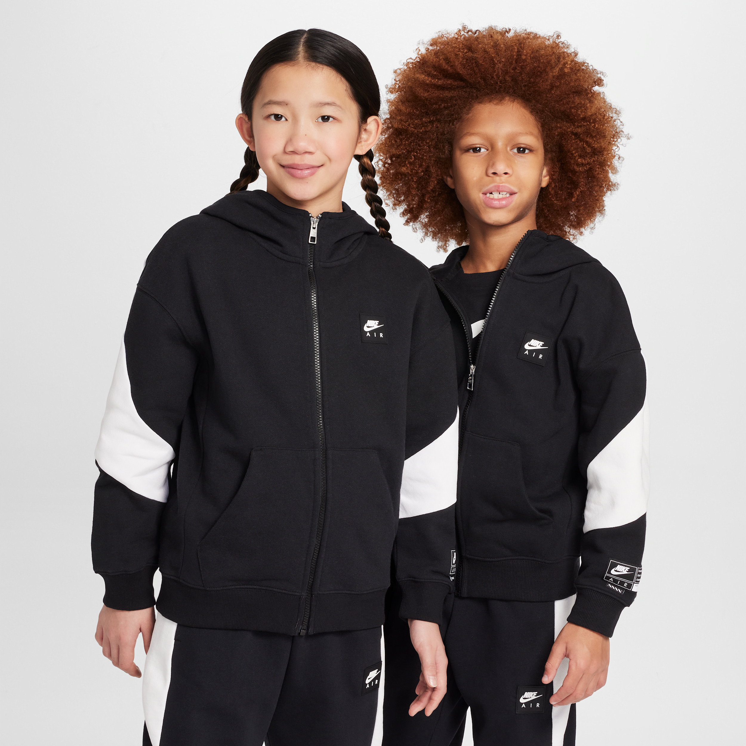 Sweat à capuche en tissu Fleece à zip Nike Air pour ado - Noir