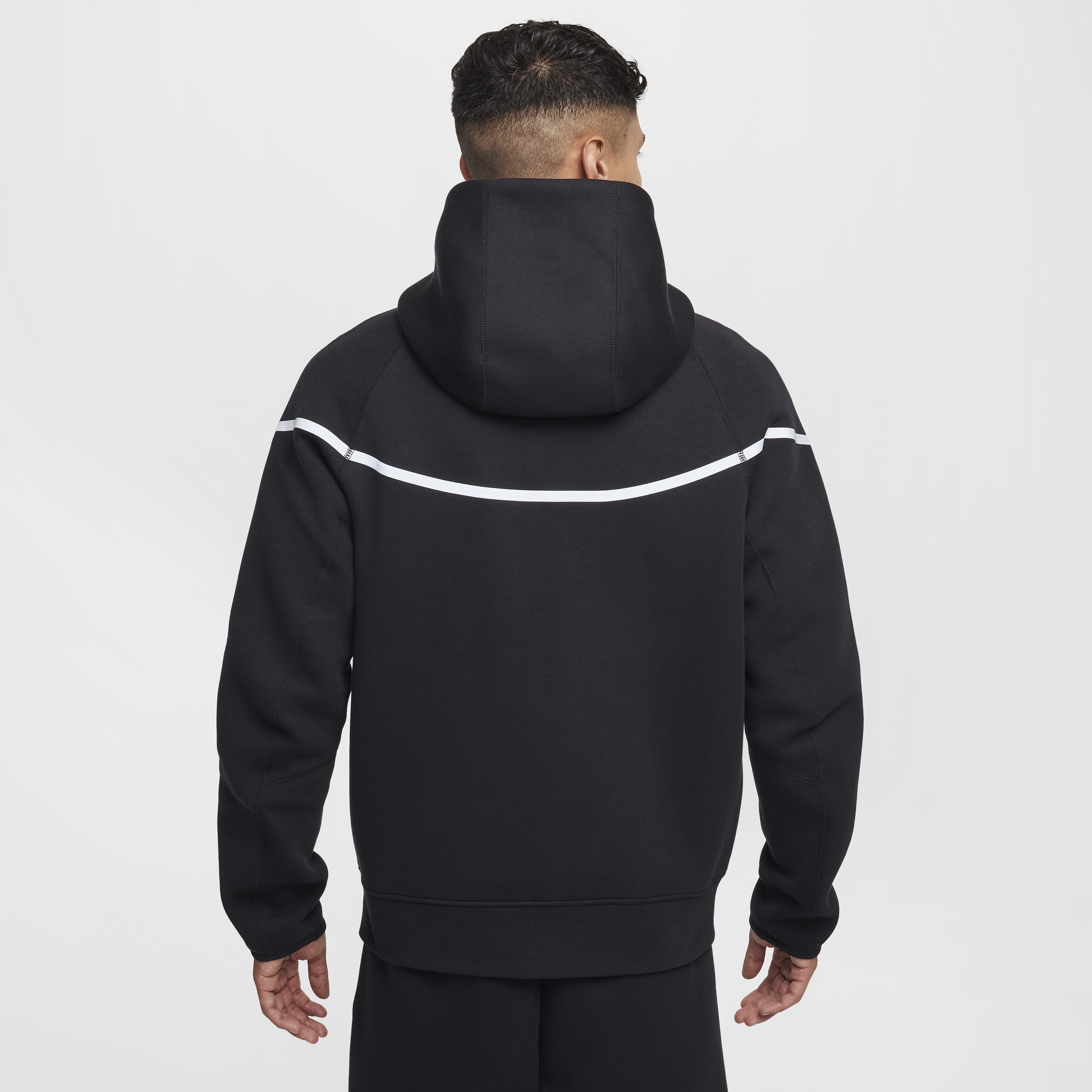 Veste à zip en tissu Fleece à motifs réfléchissants Nike Tech Windrunner pour homme - Noir