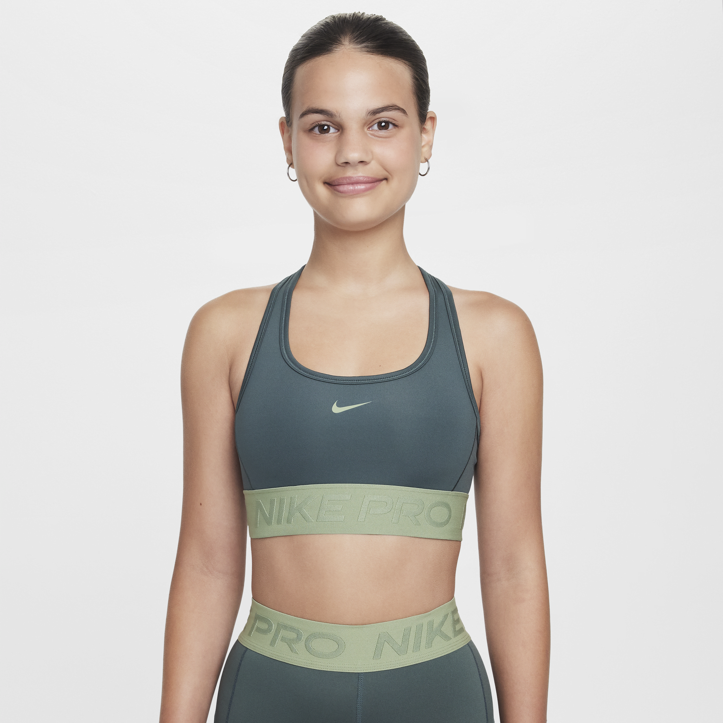 Brassière de sport Nike Pro Swoosh pour fille - Vert