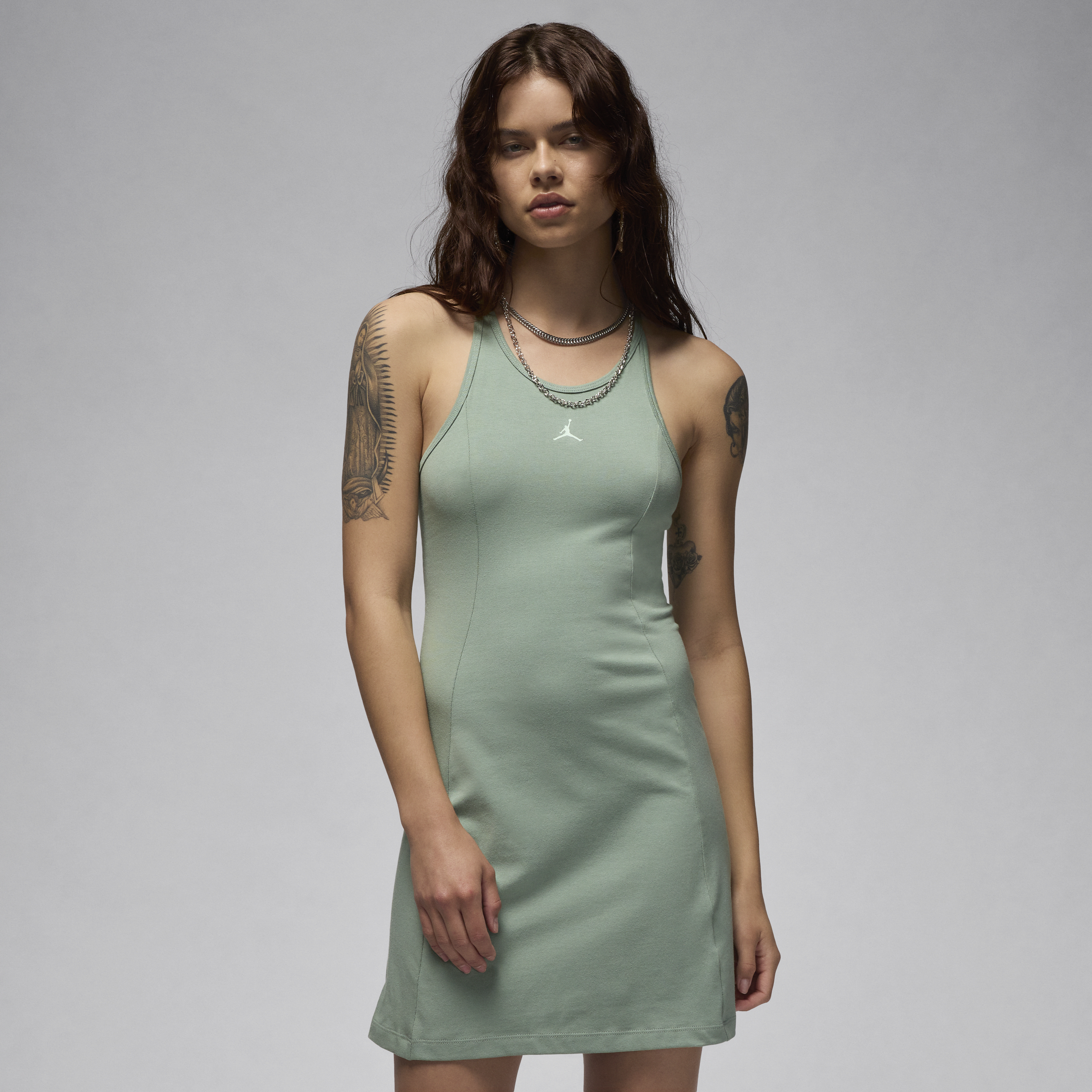 Robe en maille slim Jordan pour femme - Vert