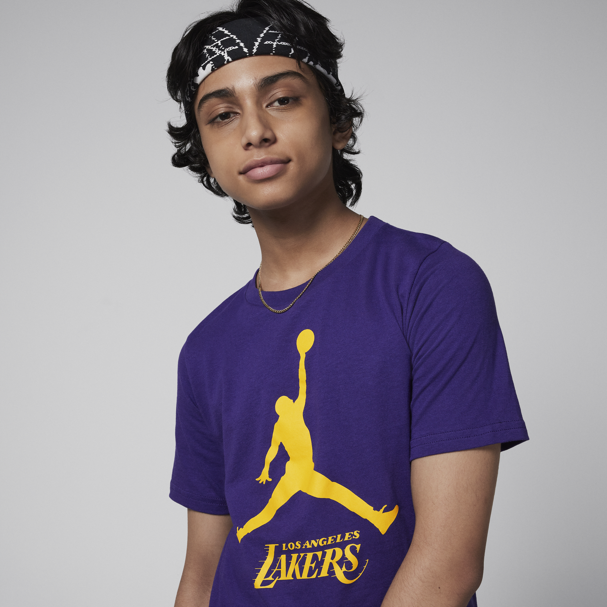Jordan Los Angeles Lakers Essential NBA-shirt voor jongens Paars
