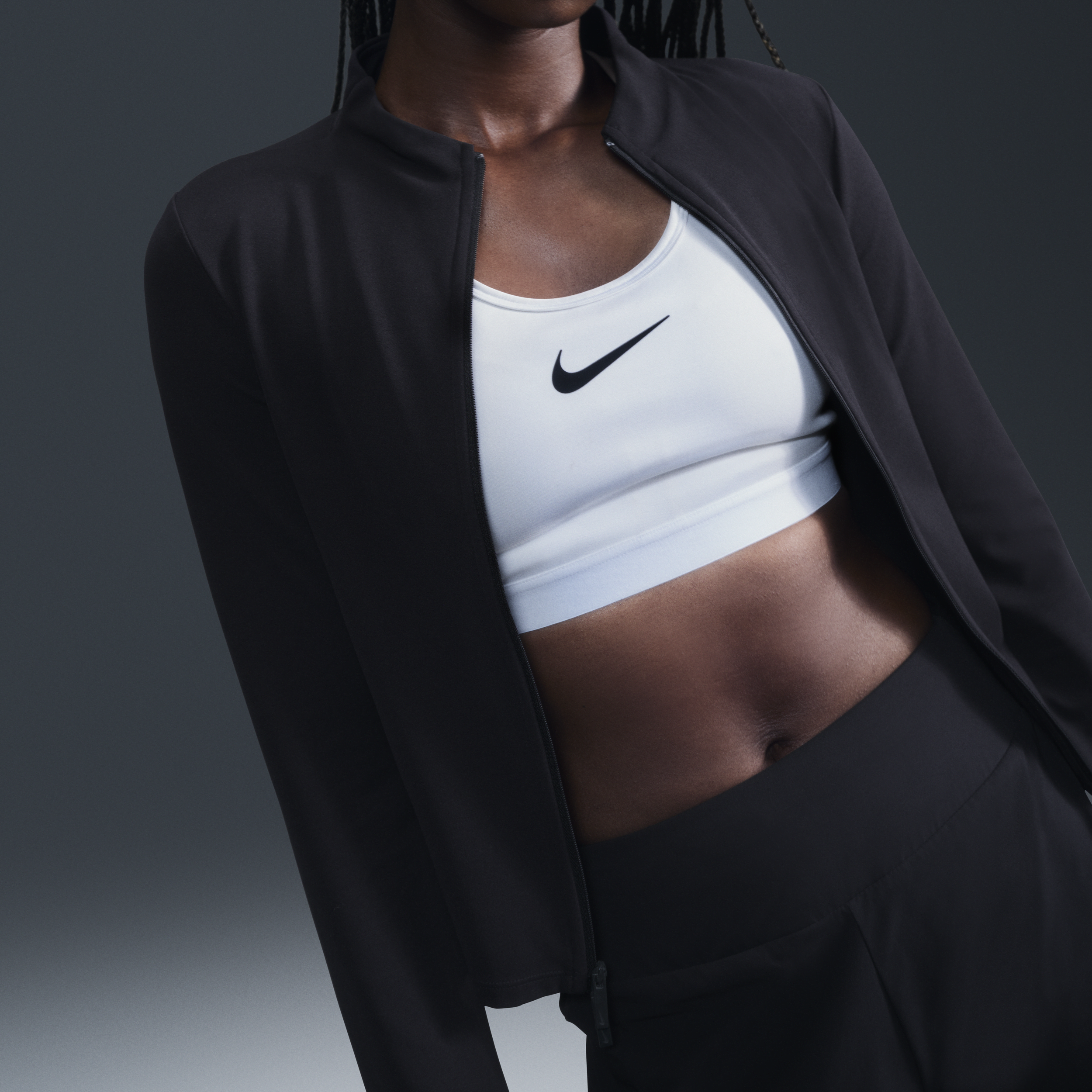 Haut à manches longues et zip Dri-FIT Nike Zenvy pour femme - Noir