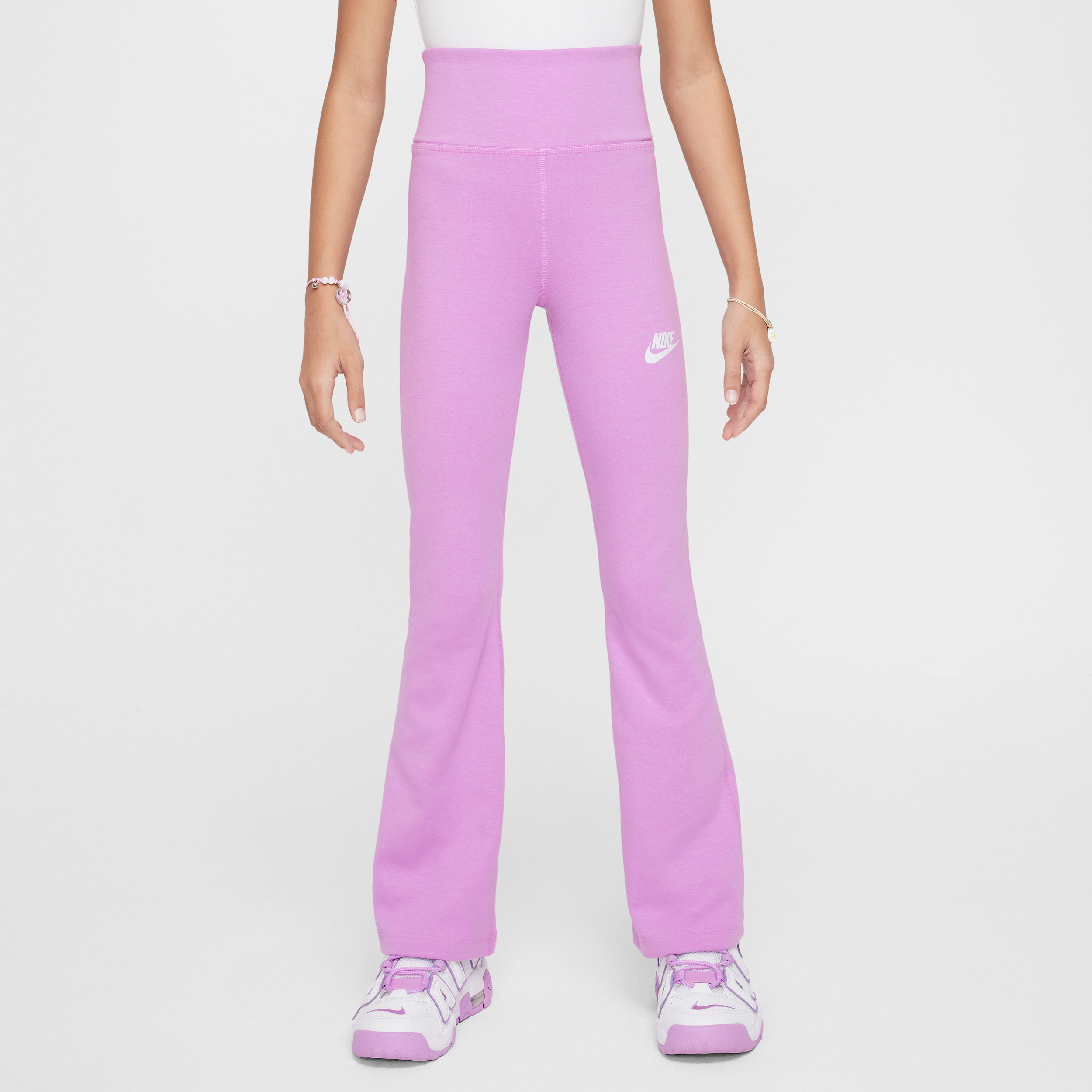 Legging évasé taille haute Nike Sportswear Classic pour fille - Pourpre