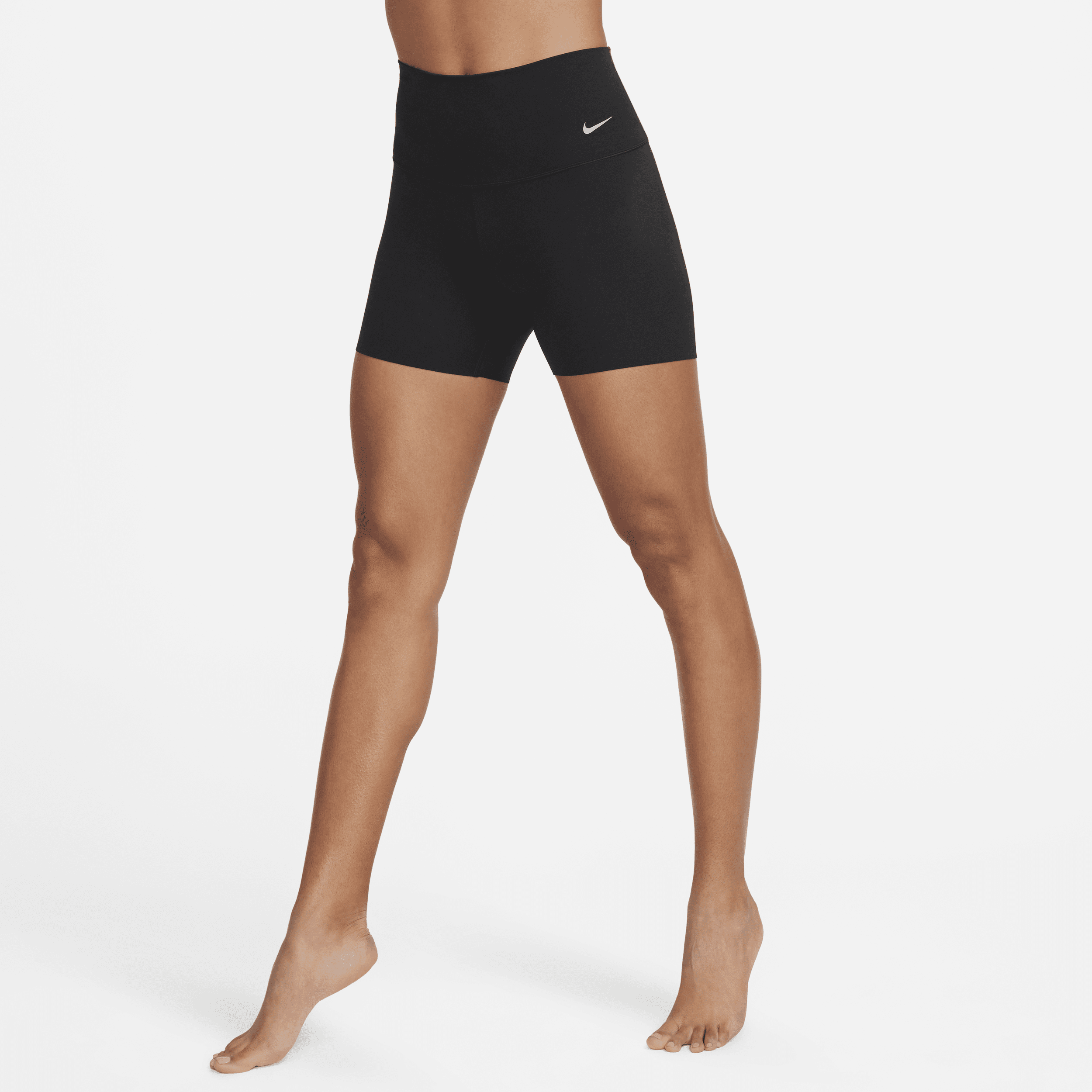 Nike Zenvy bikeshorts met iets ondersteunende hoge taille voor dames (13 cm) Zwart